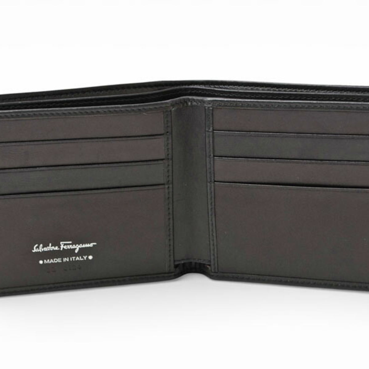 Salvatore Ferragamo Black Canvas Wallet (Bi-Fold) (Pre-Owned)