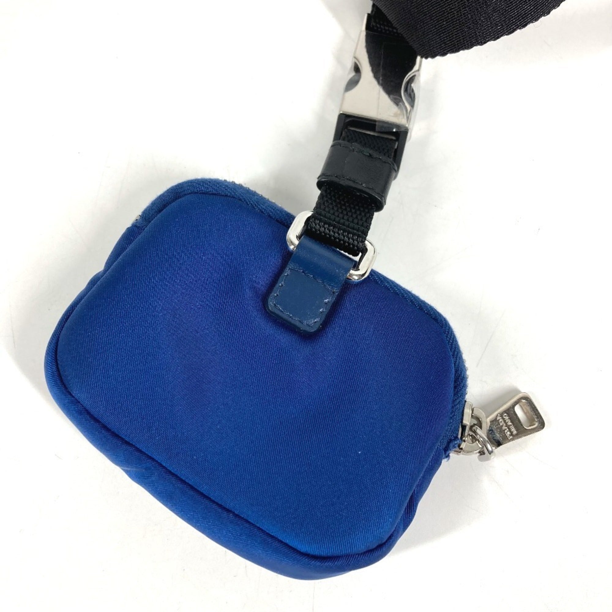 Prada Black Blue Nylon Handbag Pouch (Pre-Owned)