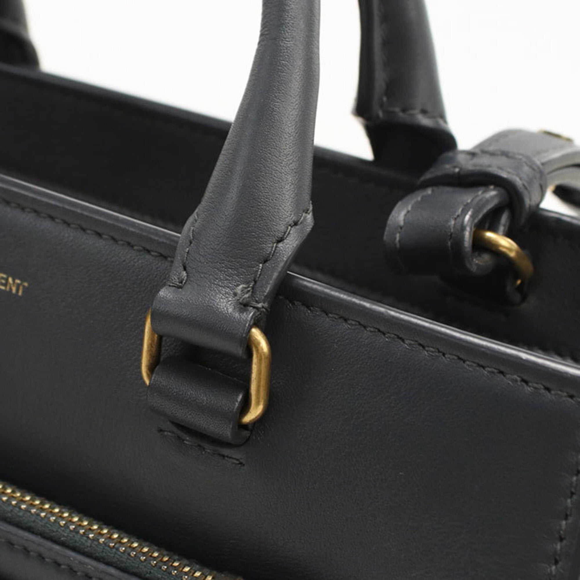 Saint Laurent Gray Leather Handbag (Pre-Owned)