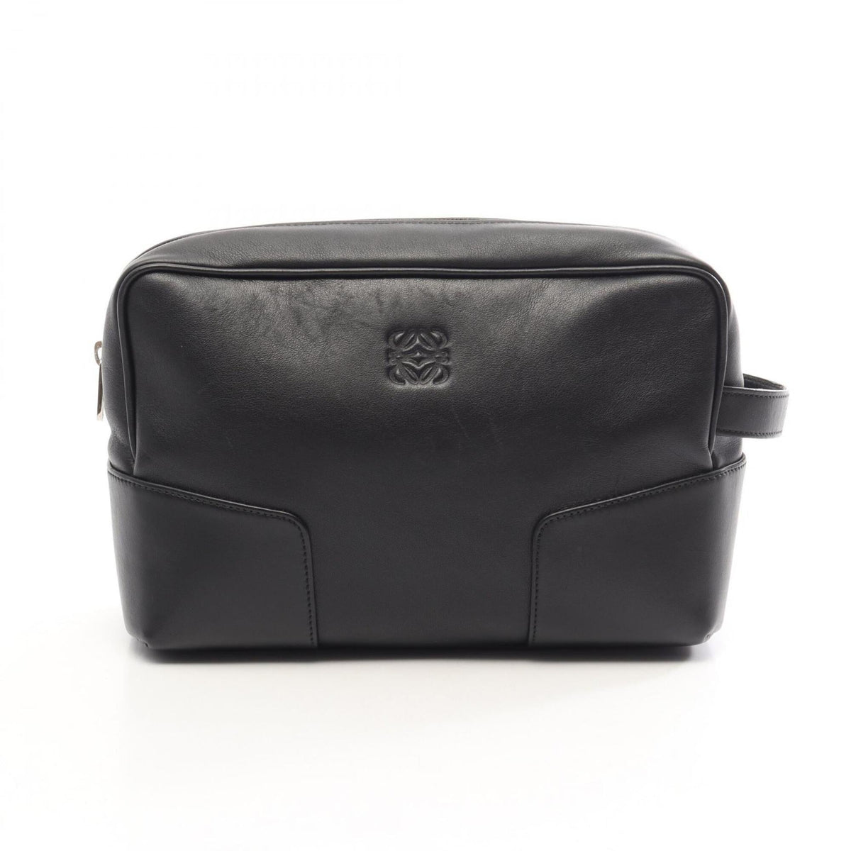 Loewe Black Leather Clutch Bag Handbag (Pre-Owned)