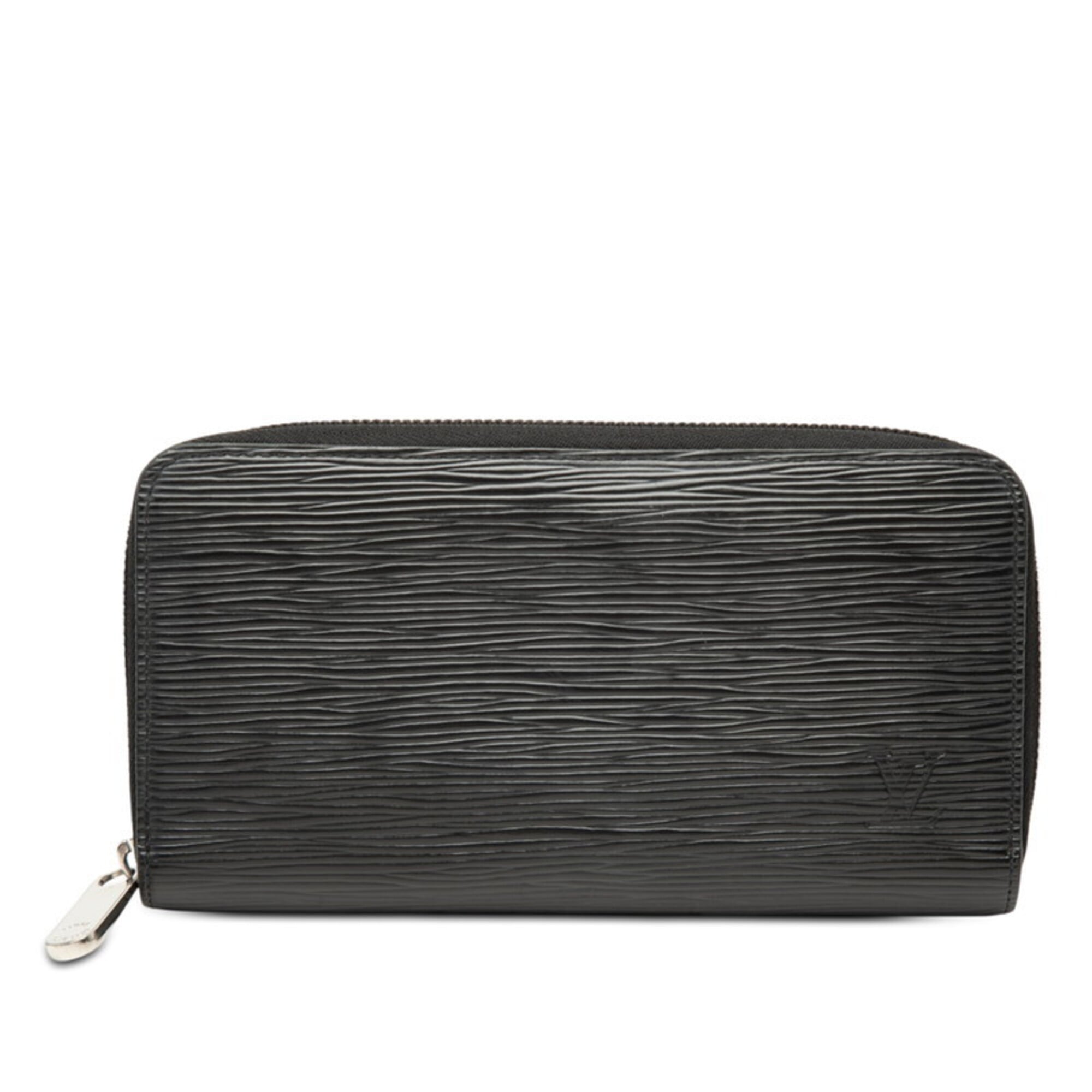 Louis Vuitton Black Noir Leather Long Wallet (Bi-Fold) (Pre-Owned)