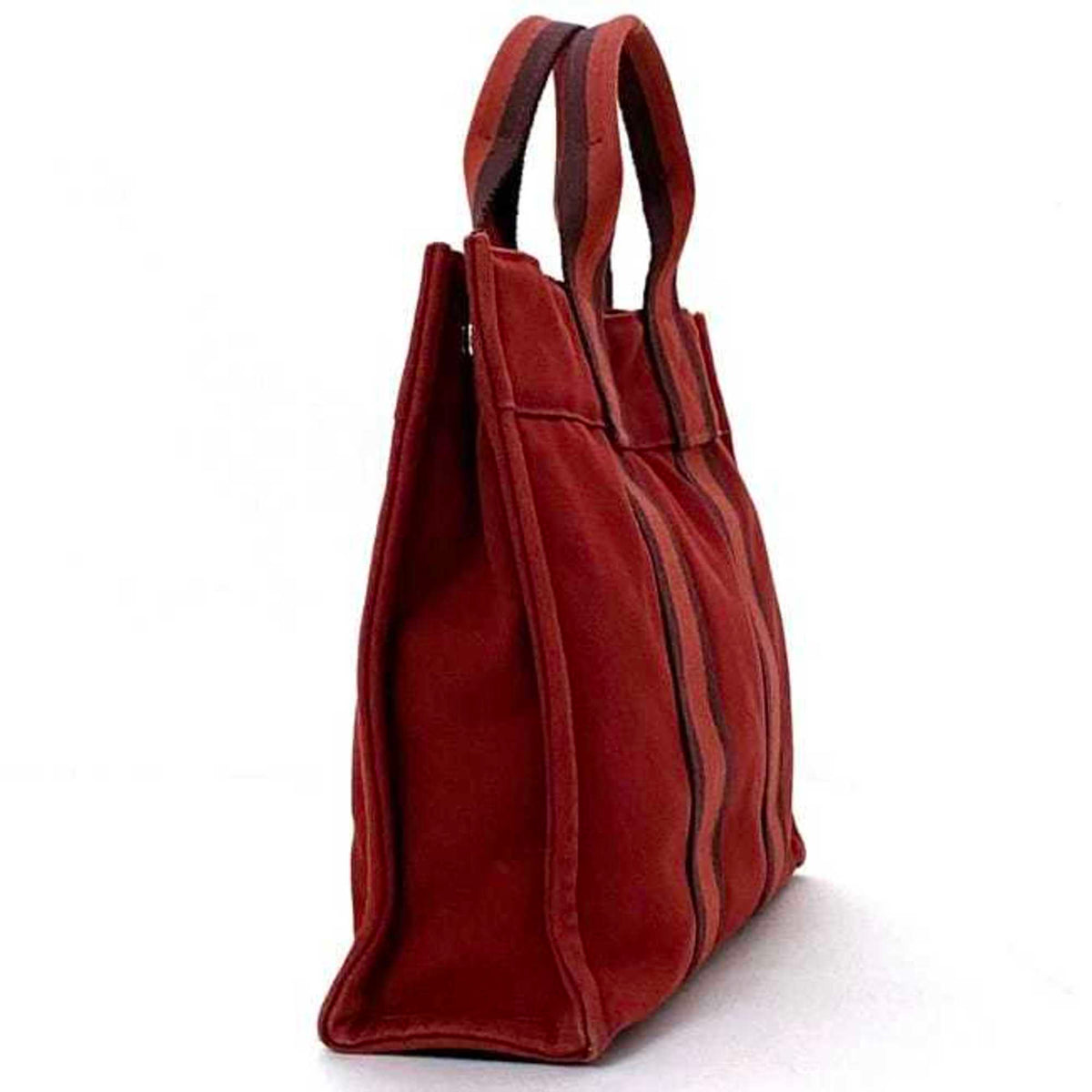 Hermes Red Color Canvas Handbag (Pre-Owned)