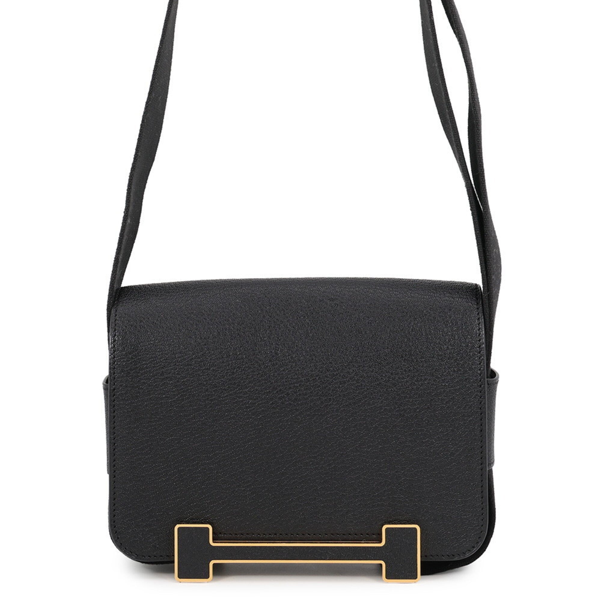 Hermes Black Chevre Myzore Leather Handbag Shoulder Bag (Pre-Owned)