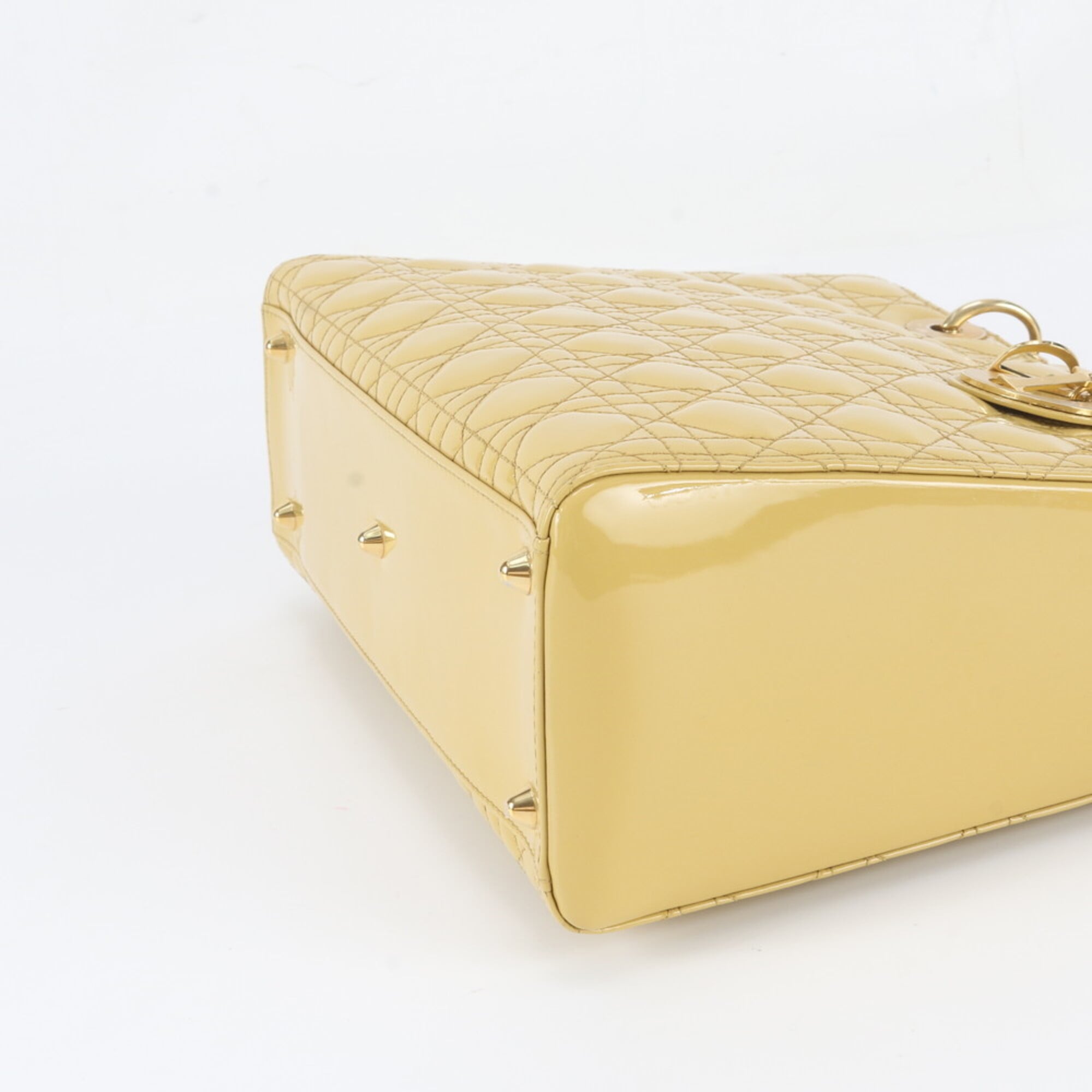 Christian Dior Yellow Leather Handbag Tote Bag (Pre-Owned)