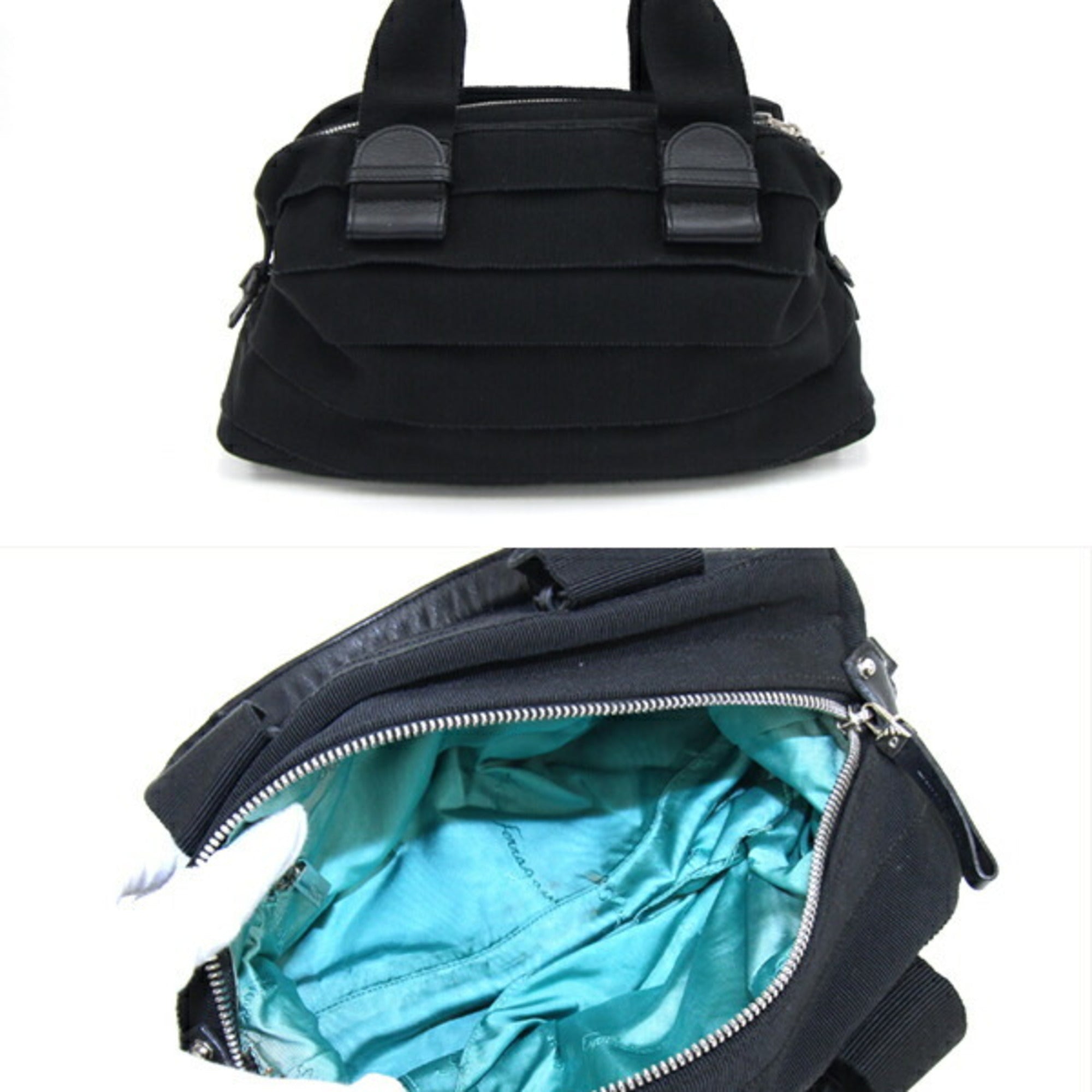 Salvatore Ferragamo Black Canvas Handbag (Pre-Owned)