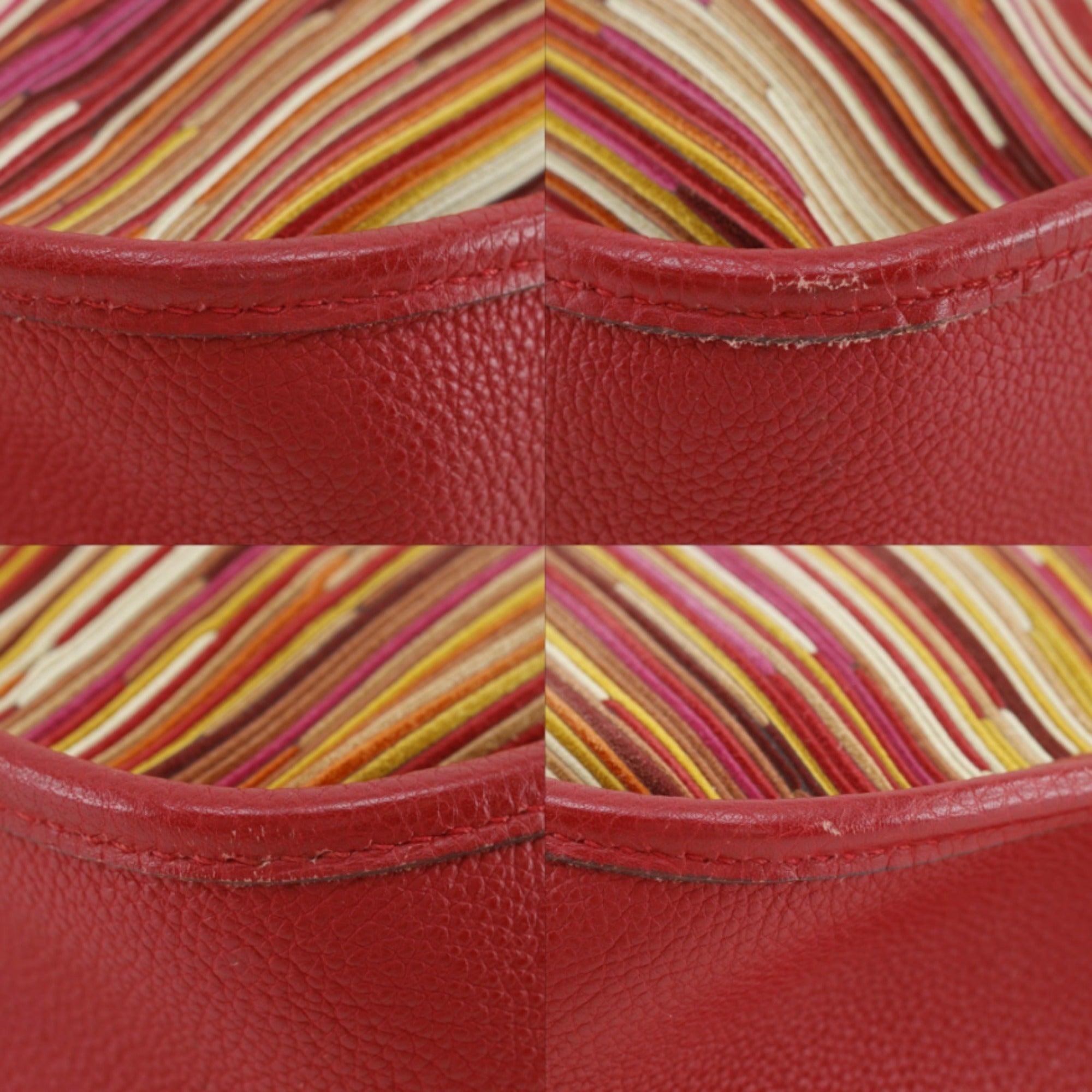 Hermes Evelyne Red Color Vibrato Leather Shoulder Bag (Pre-Owned)