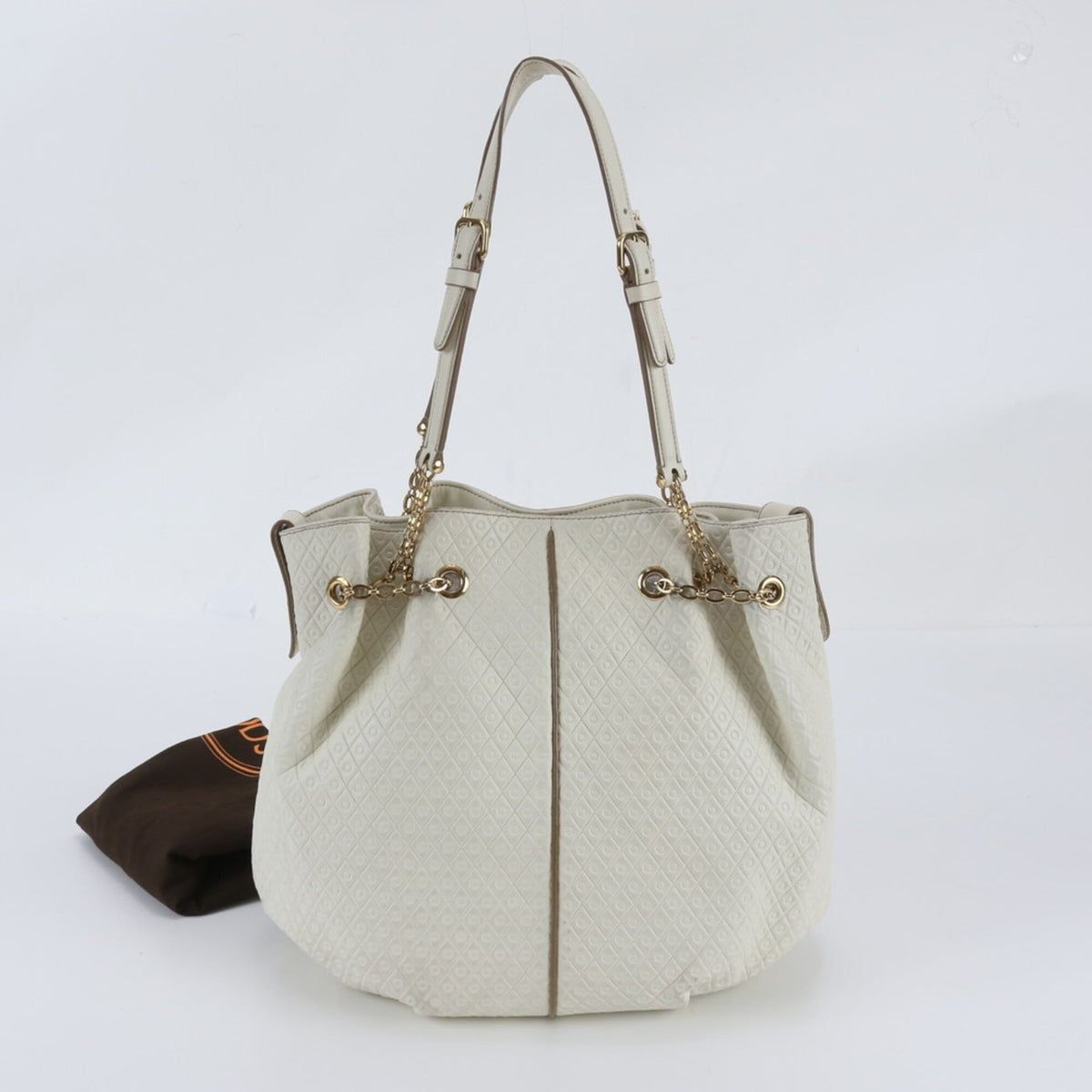Tod's White Leather Handbag Shoulder Bag Tote Bag (Pre-Owned)
