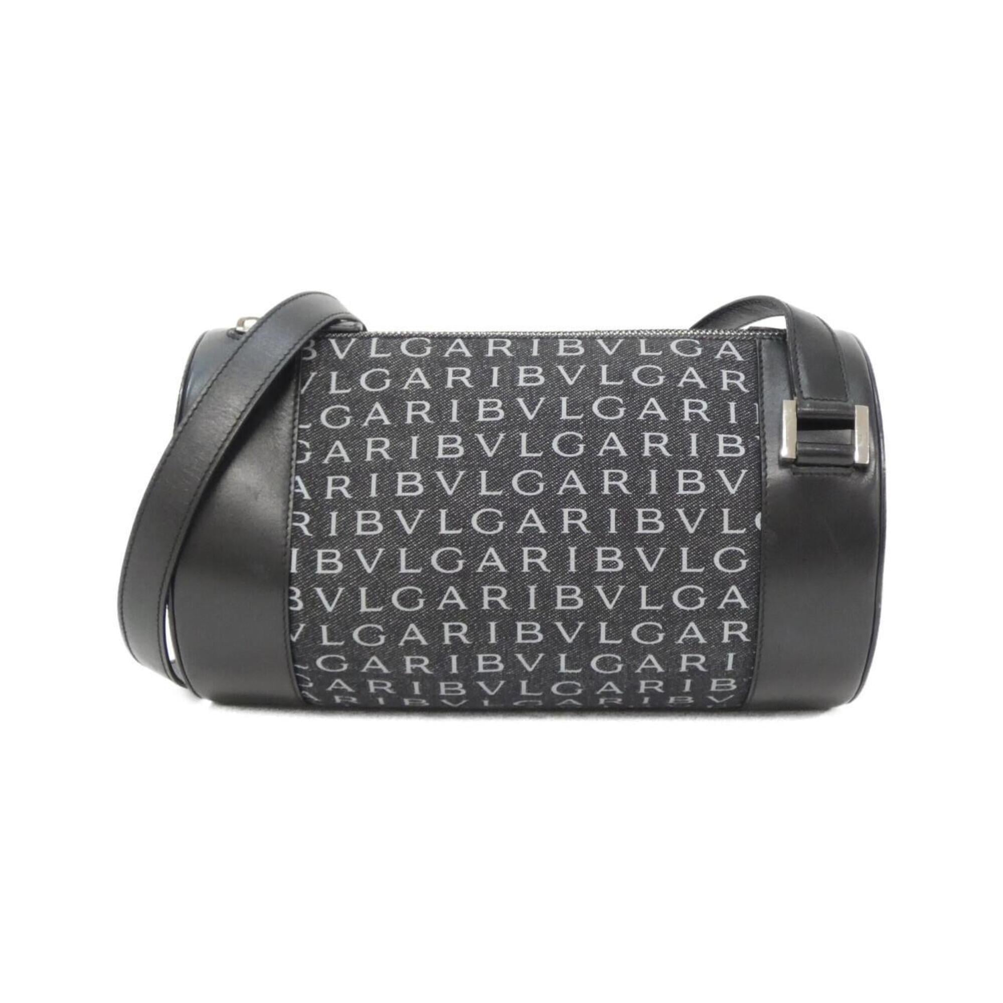 Bvlgari Black Gray Denim Shoulder Bag (Pre-Owned)