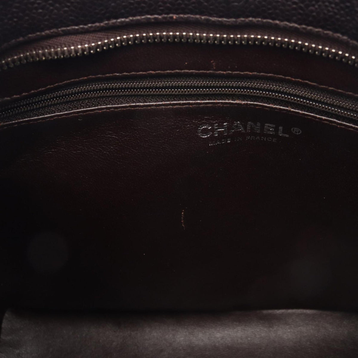 Chanel Brown Grained Calfskin Handbag Tote Bag (Pre-Owned)
