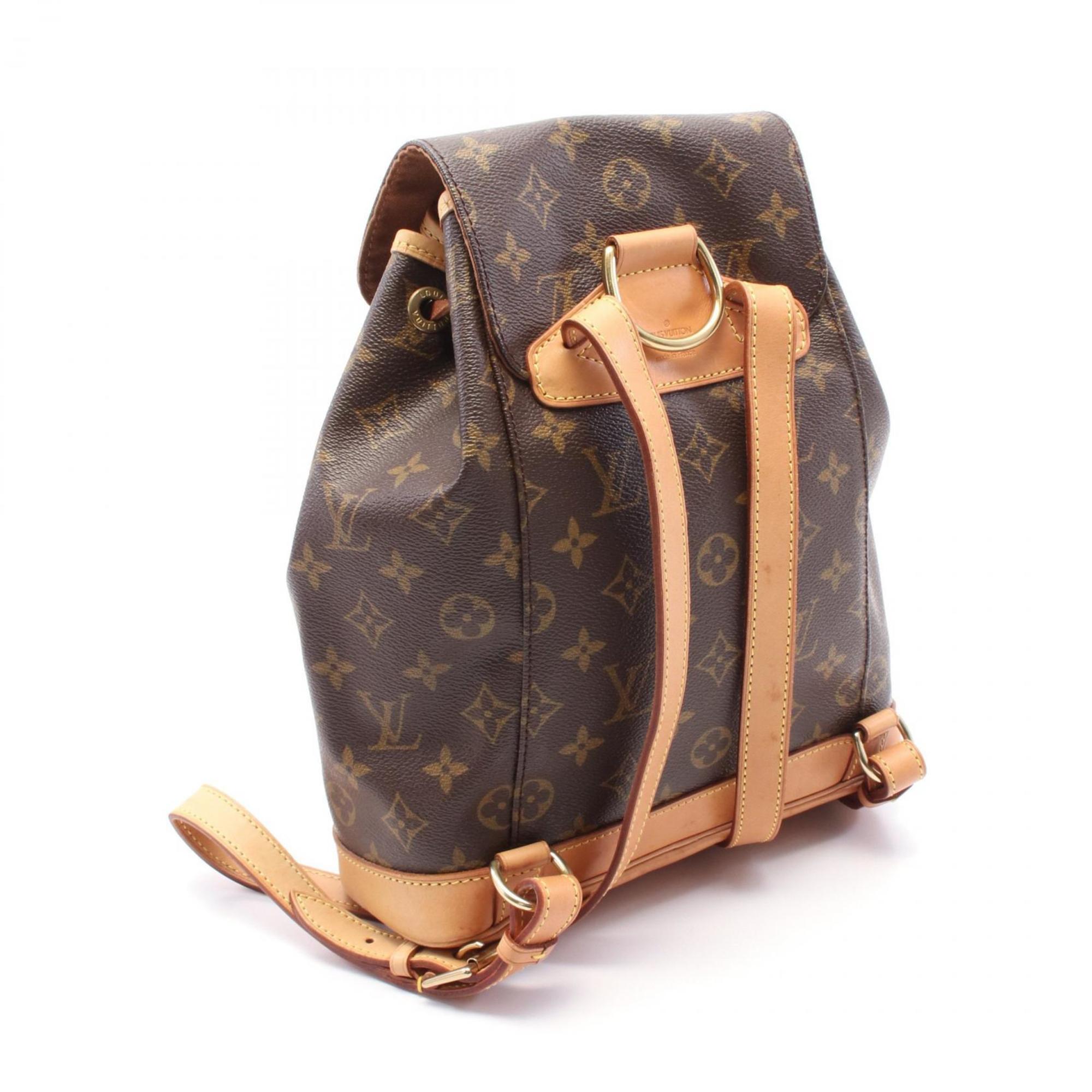 Louis Vuitton Monogram Brown Coated Canvas Leather Backpack (Pre-Owned)