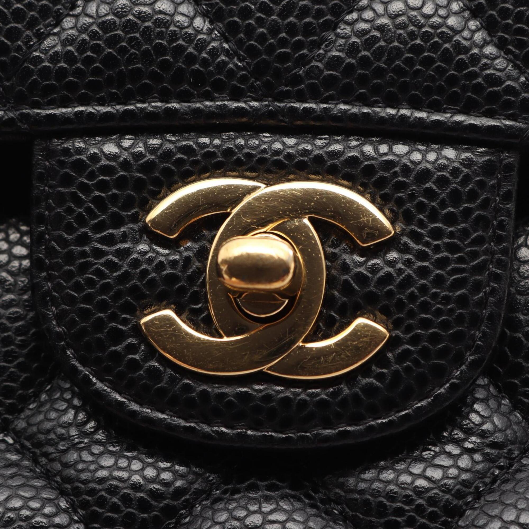 Chanel Black Grained Calfskin Handbag Shoulder Bag (Pre-Owned)