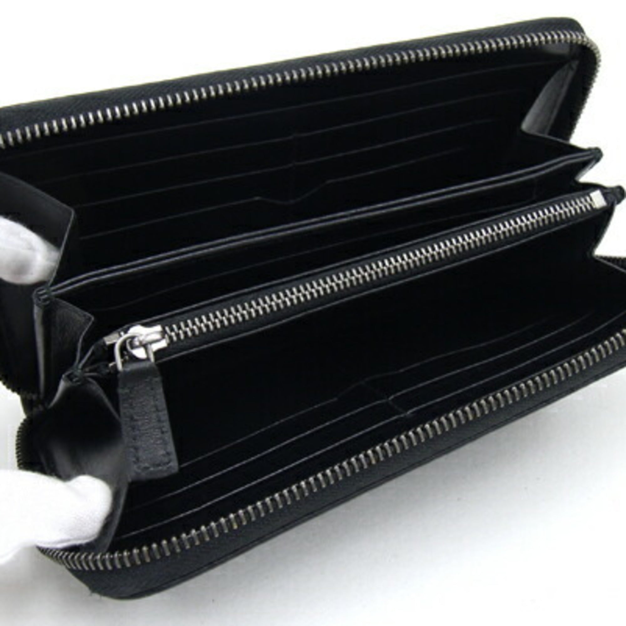 Bvlgari Black Leather Long Wallet (Bi-Fold) (Pre-Owned)