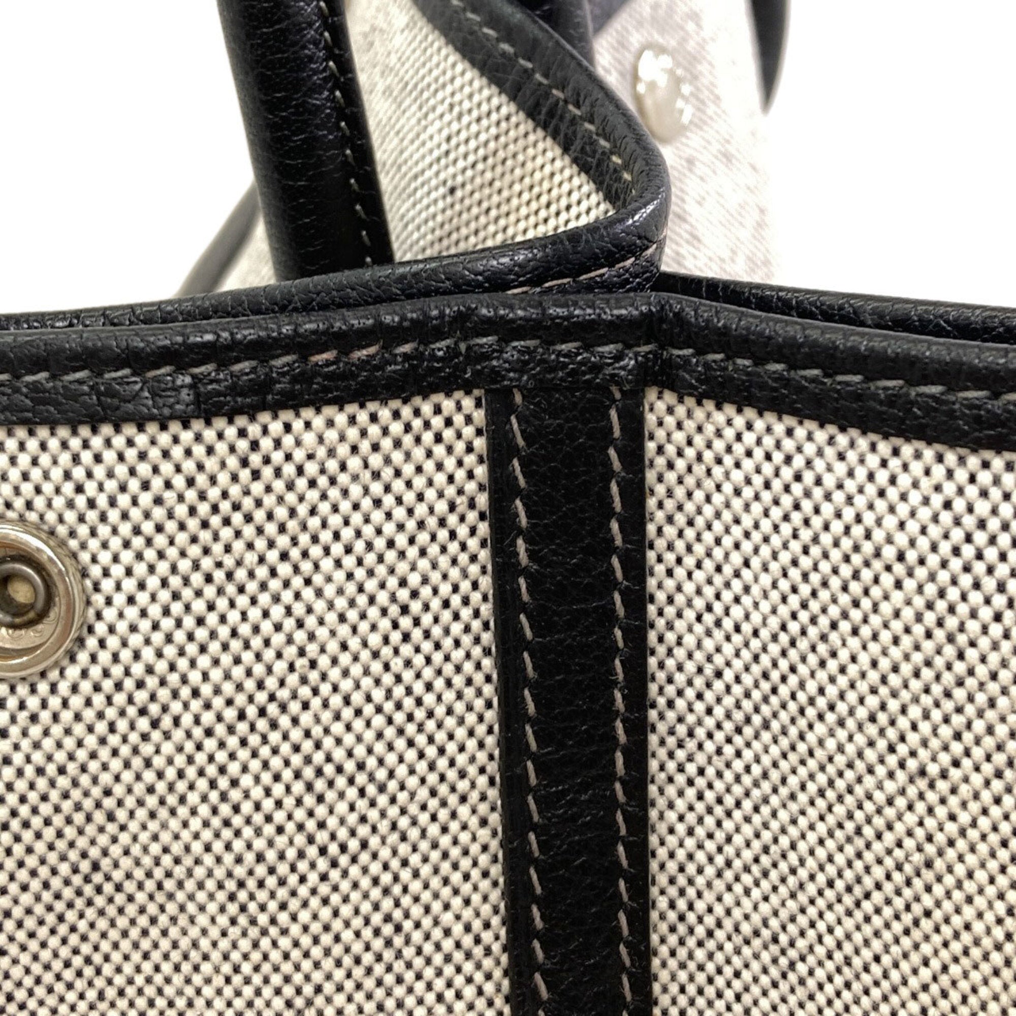 Hermes Gray Toile H Buffalo Leather Tote Bag (Pre-Owned)