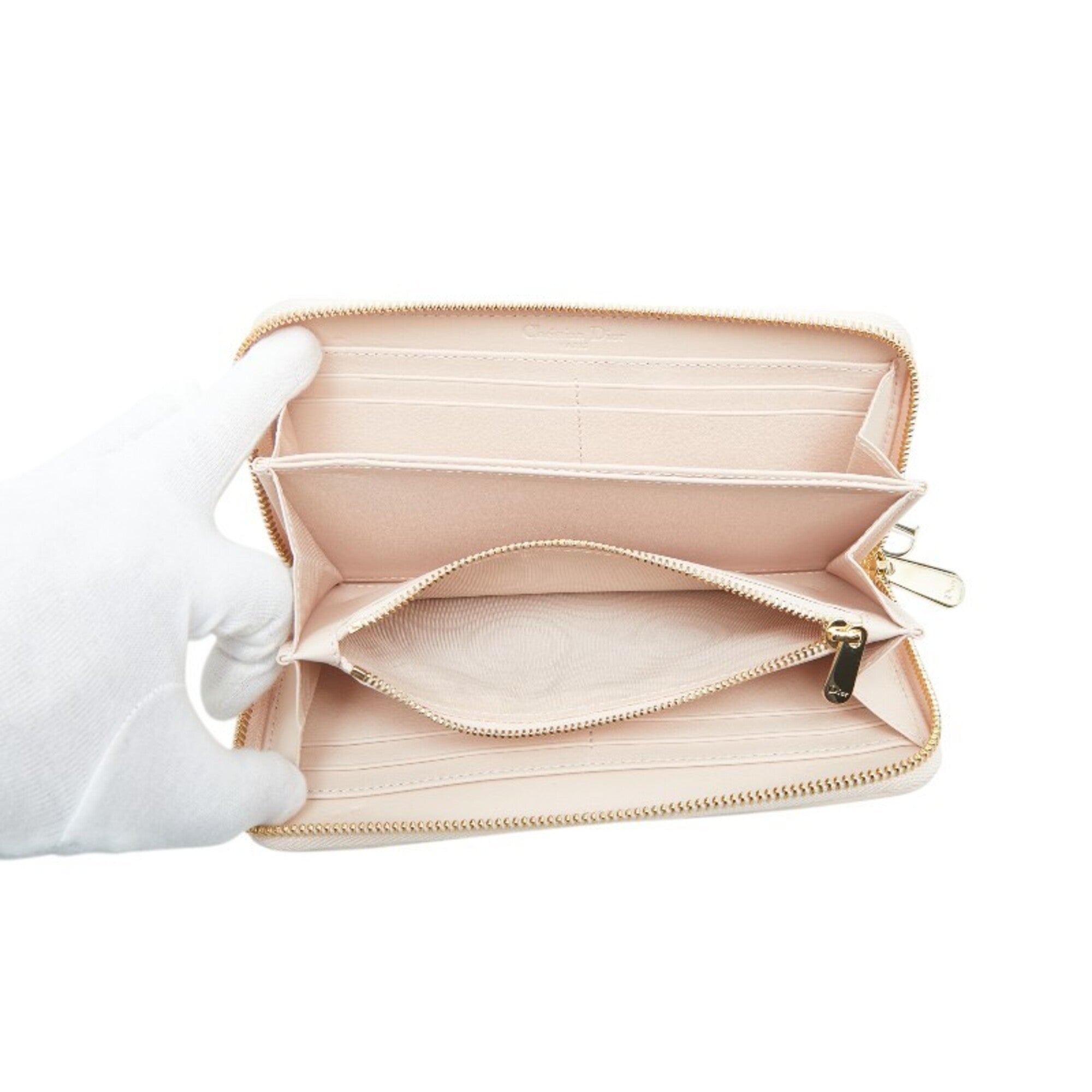 Christian Dior Pink Leather Long Bill Wallet (Bi-Fold) (Pre-Owned)