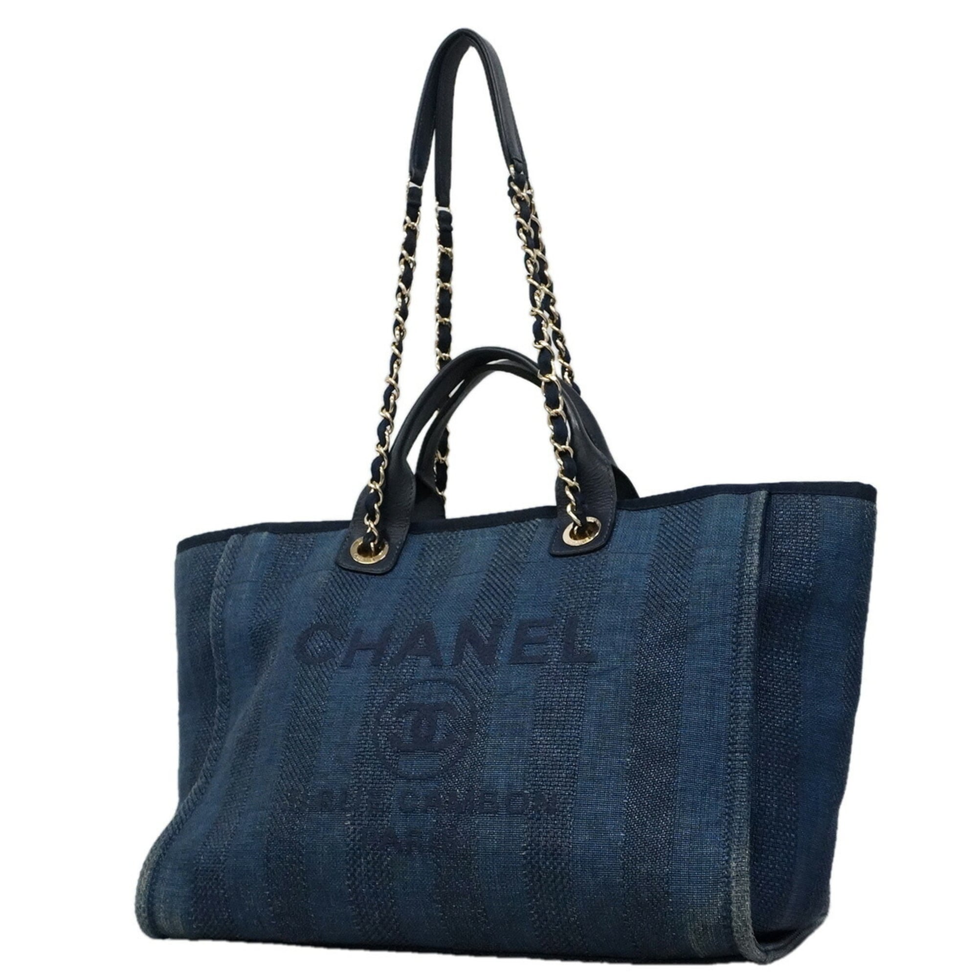Chanel Navy Tweed Tote Bag (Pre-Owned)