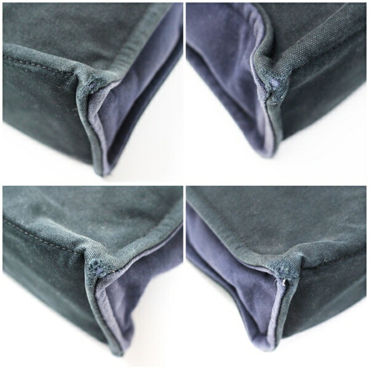 Hermes Bicolor Black Navy Canvas Tote Bag (Pre-Owned)