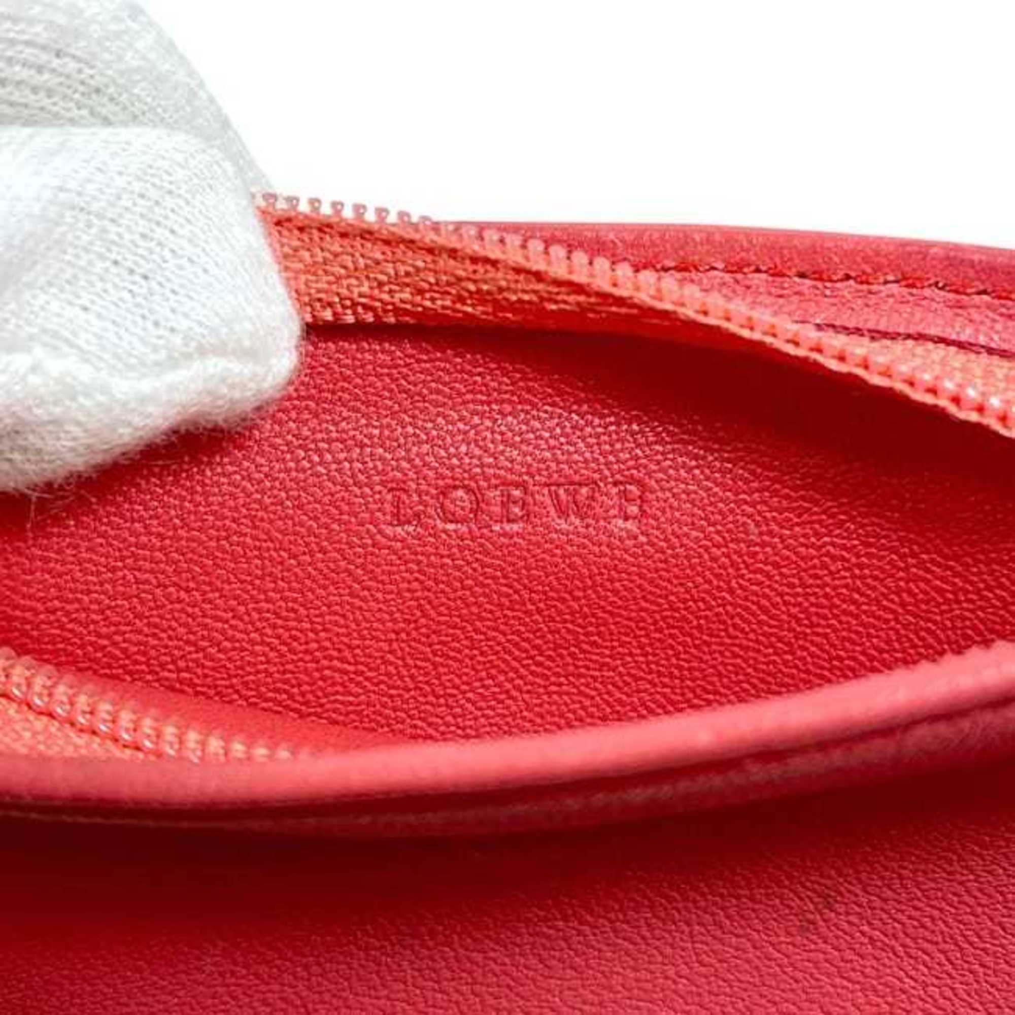Loewe Red Color Leather Coin Purse/Coin Case (Pre-Owned)