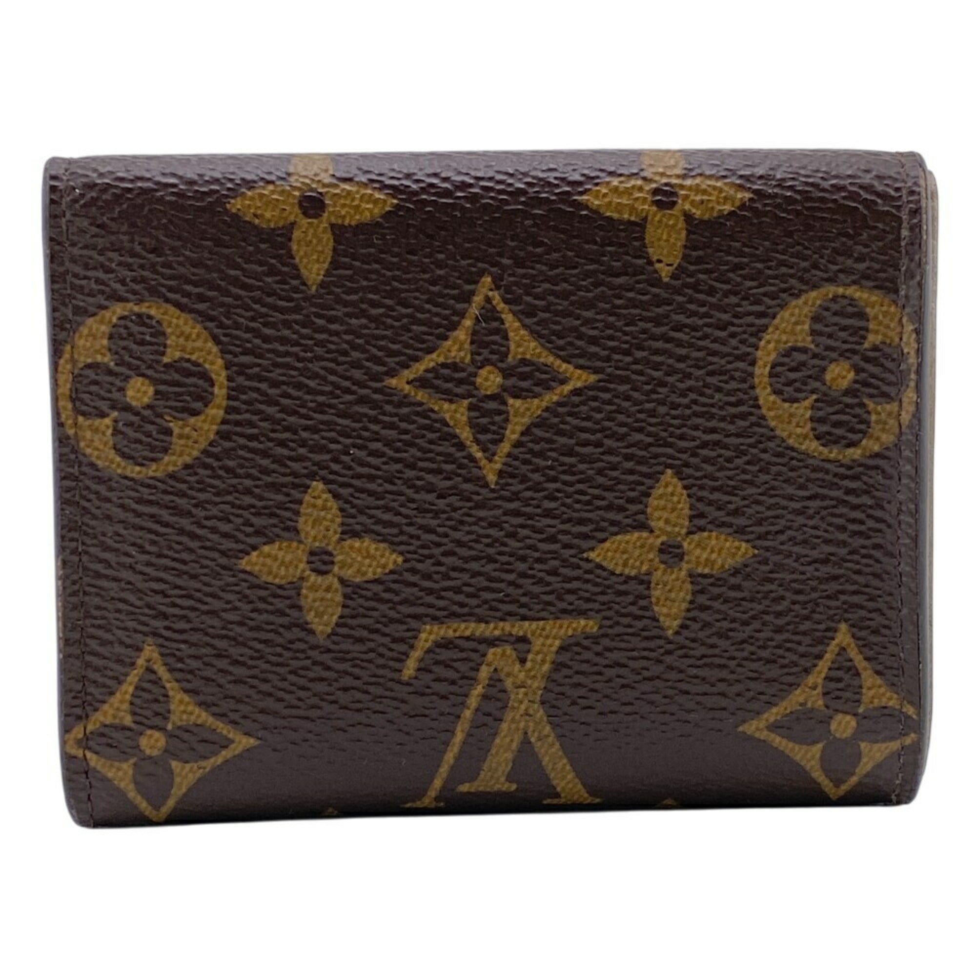 Louis Vuitton Brown Leather Wallet (Tri-Fold) (Pre-Owned)
