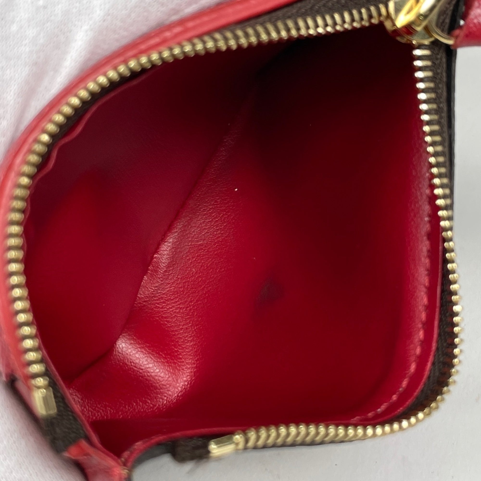 Louis Vuitton Brown Red Color Wallet (Tri-Fold) (Pre-Owned)