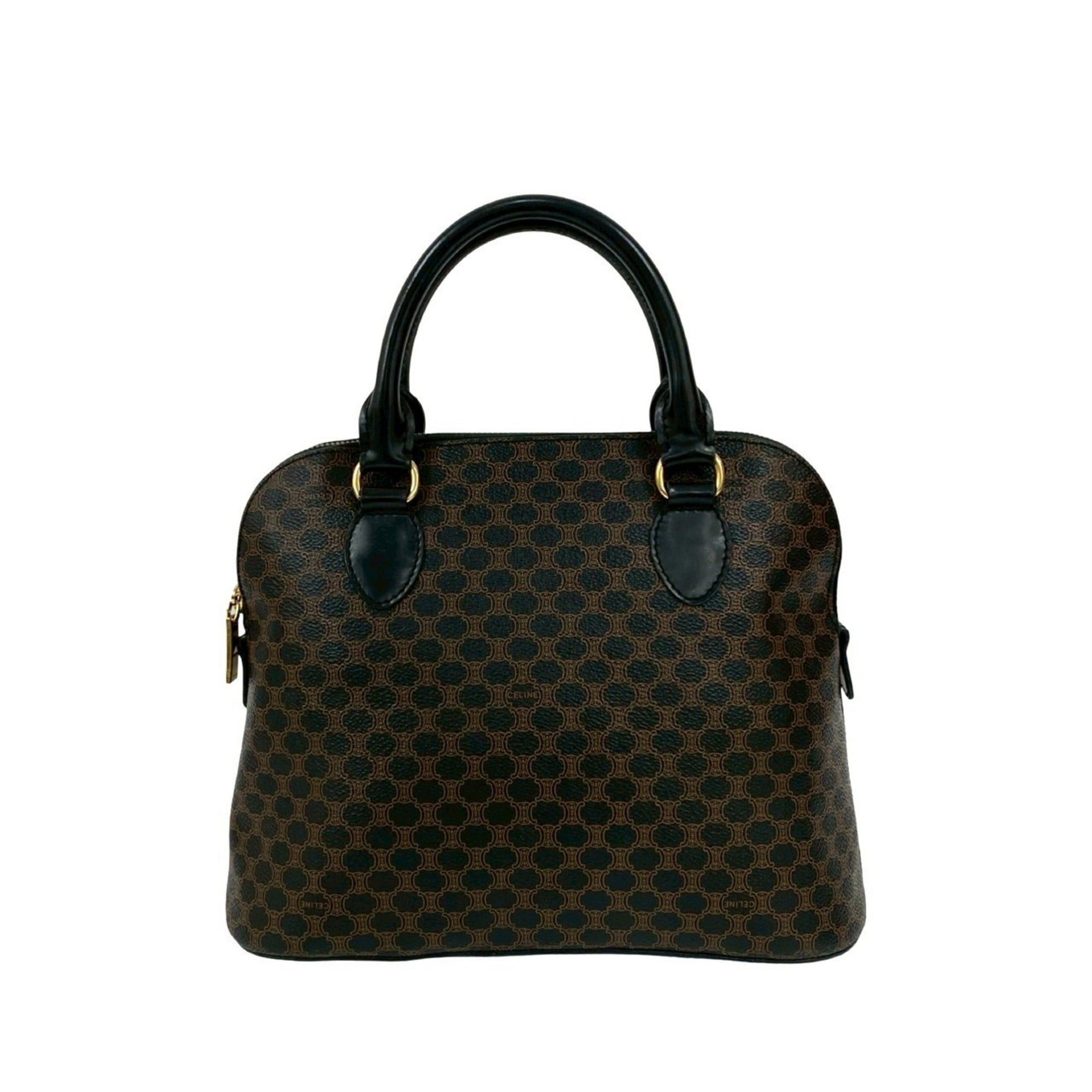 Celine Black Leather Pvc Boston Bag Handbag (Pre-Owned)