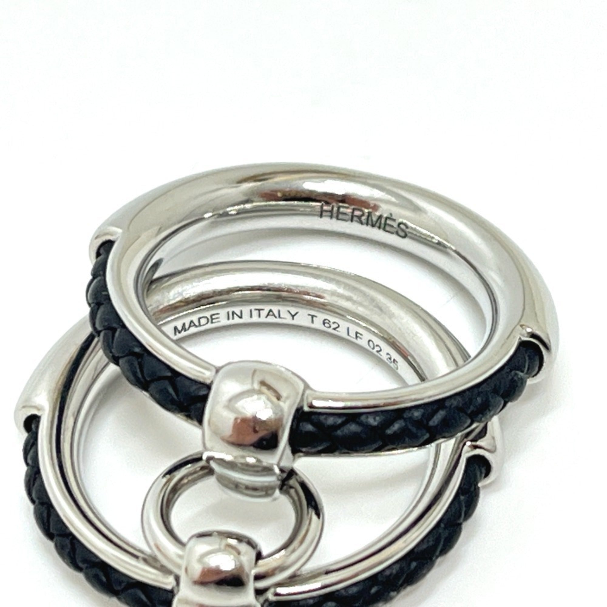 Hermes Silver Metal Band Ring (Pre-Owned)