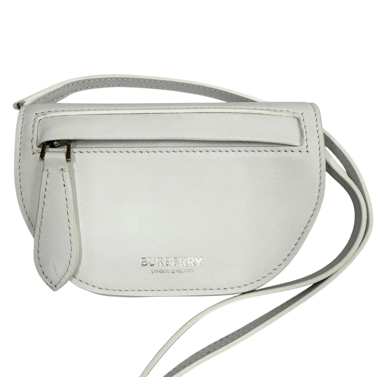Burberry White Leather Pochette Shoulder Bag (Pre-Owned)