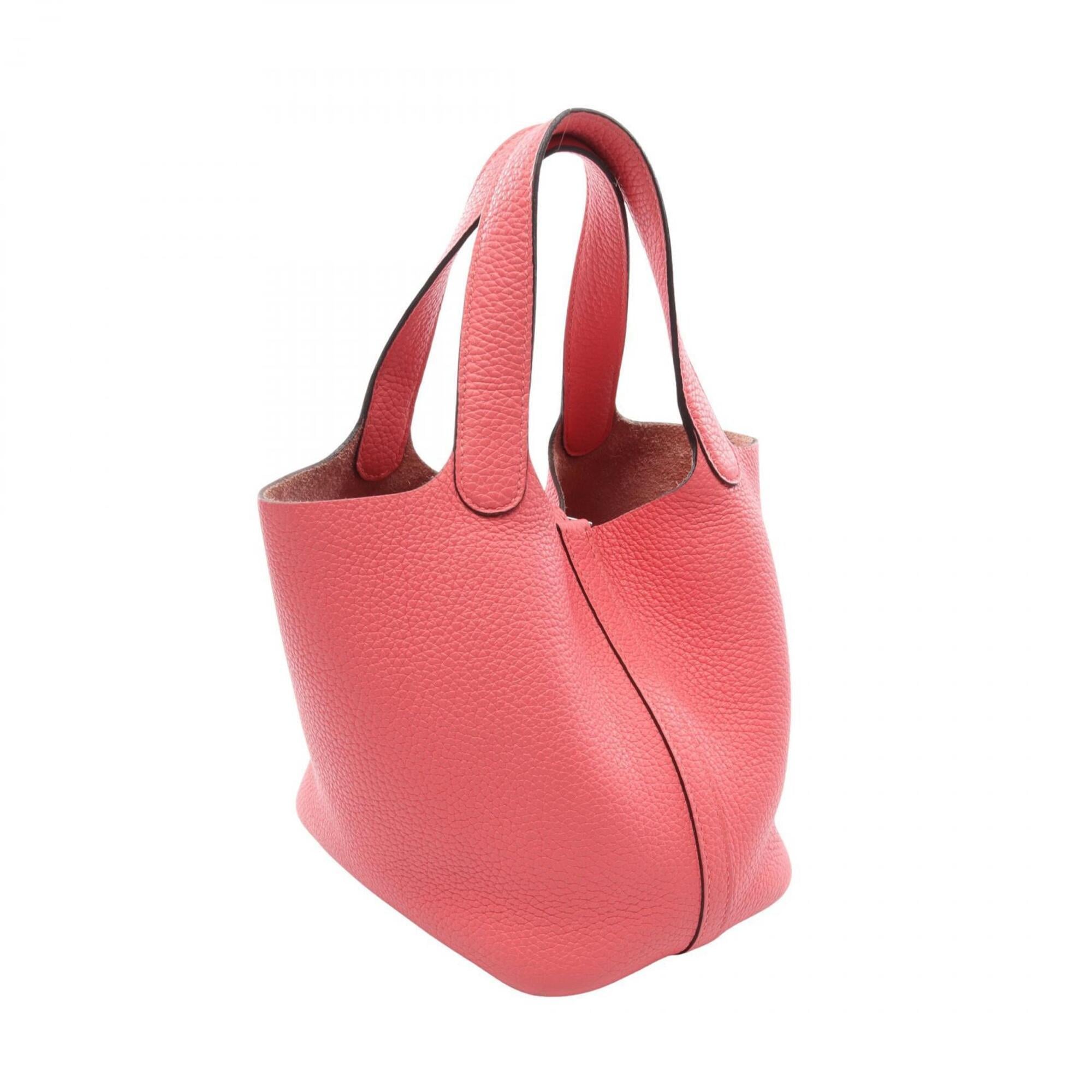 Hermes Pink Rose Azalee Taurillon Clemence Leather Handbag (Pre-Owned)