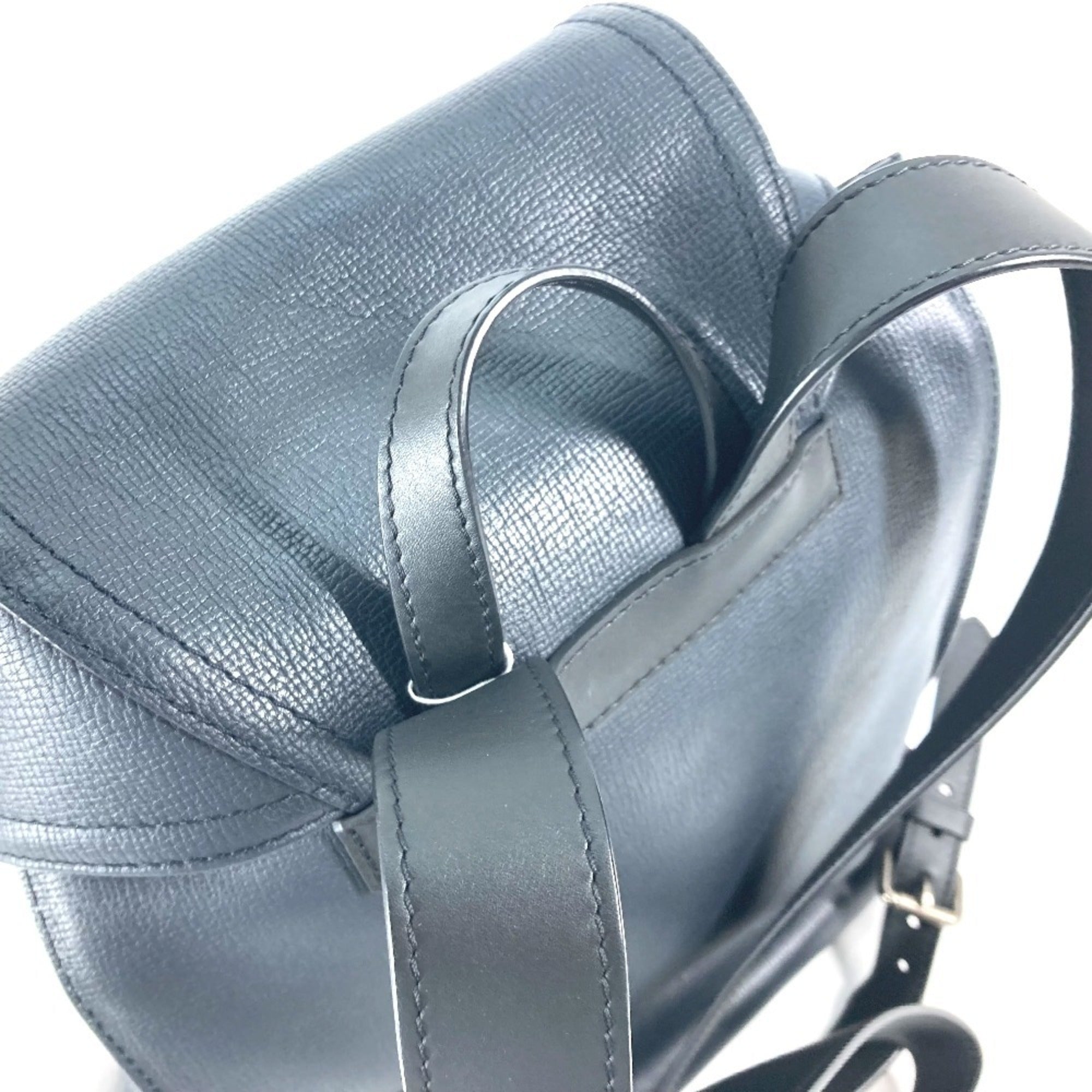 Louis Vuitton Black Navy Navy Blue Utah Leather Backpack (Pre-Owned)