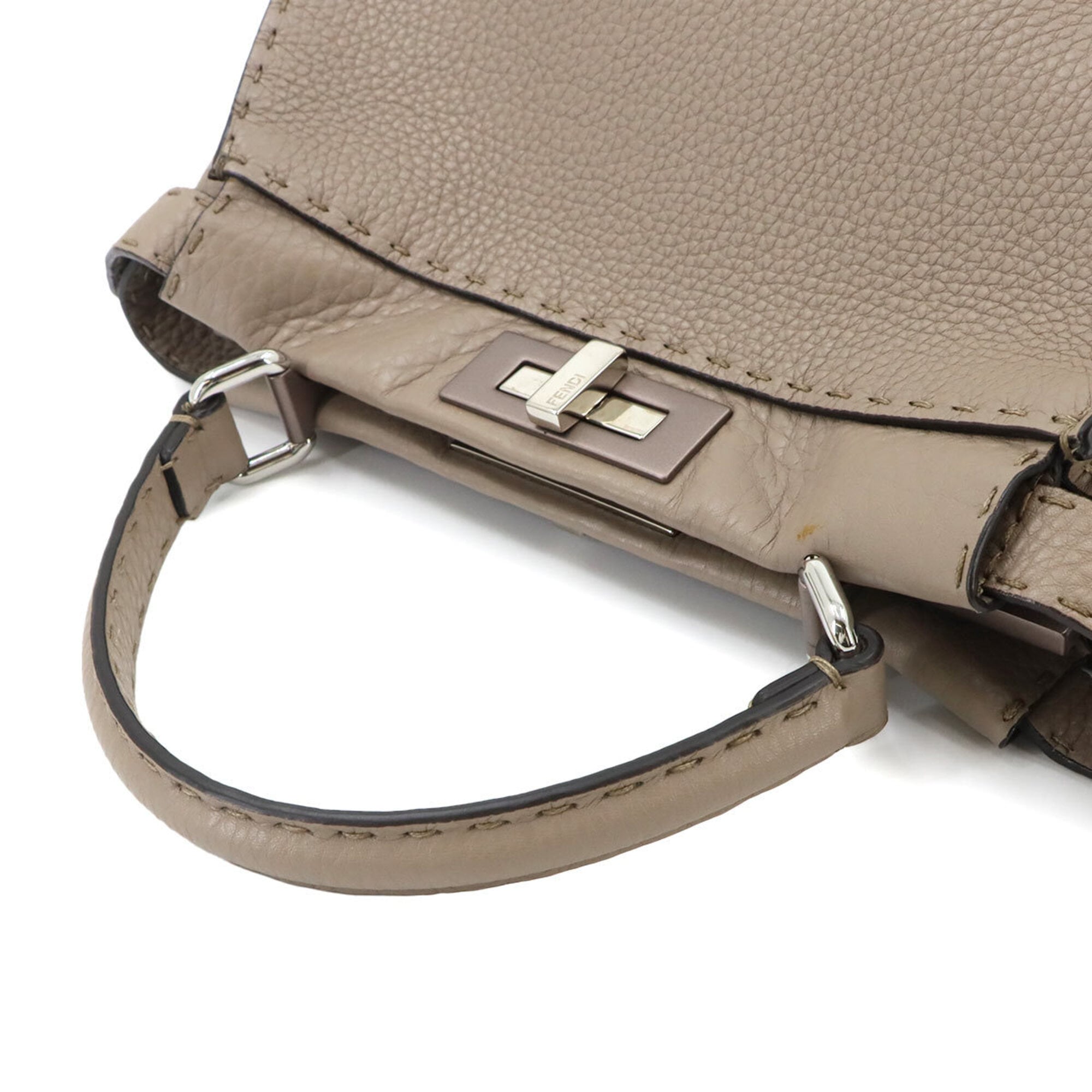 Fendi Selleria Beige Leather Handbag (Pre-Owned)