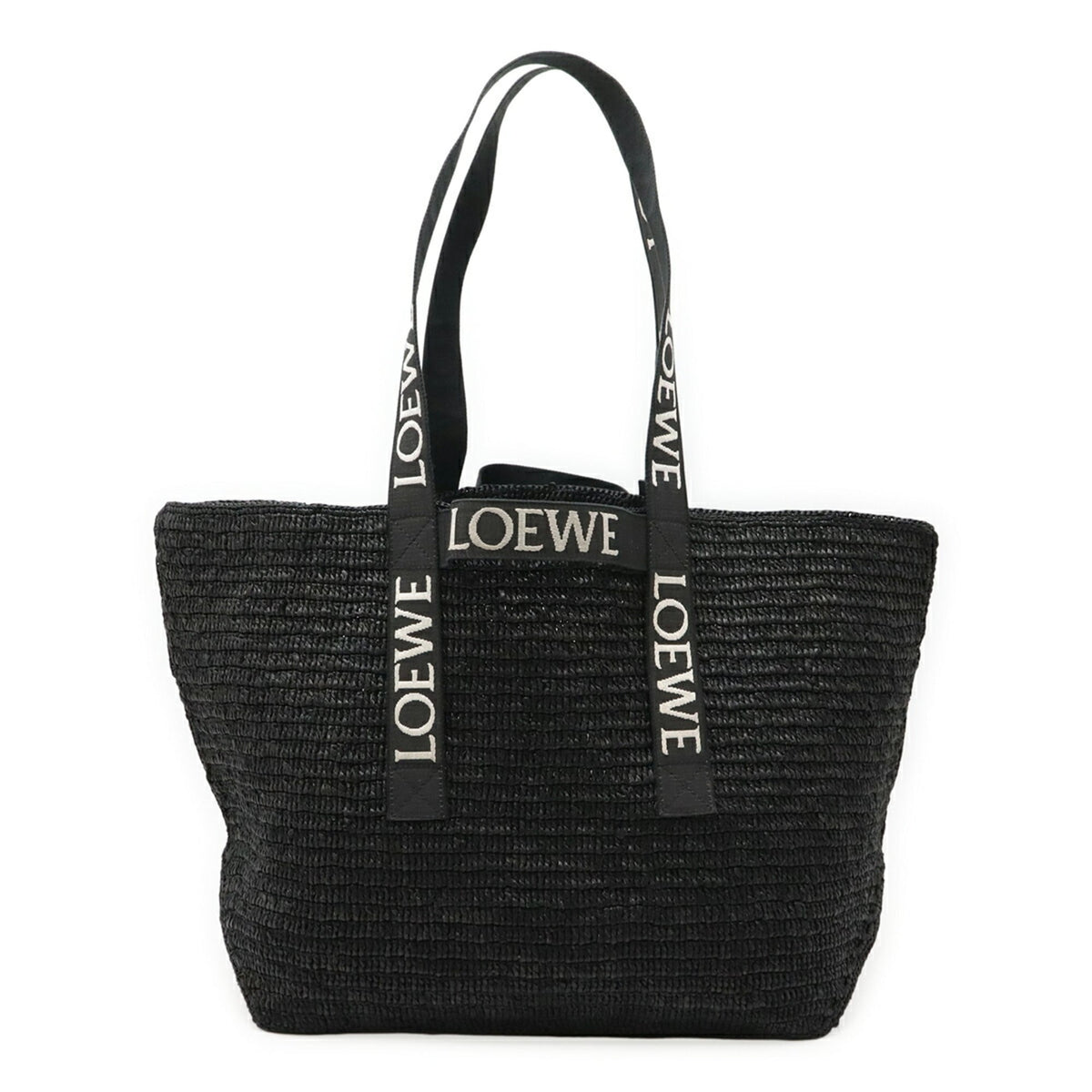 Loewe Black Raffia Shoulder Bag Tote Bag (Pre-Owned)