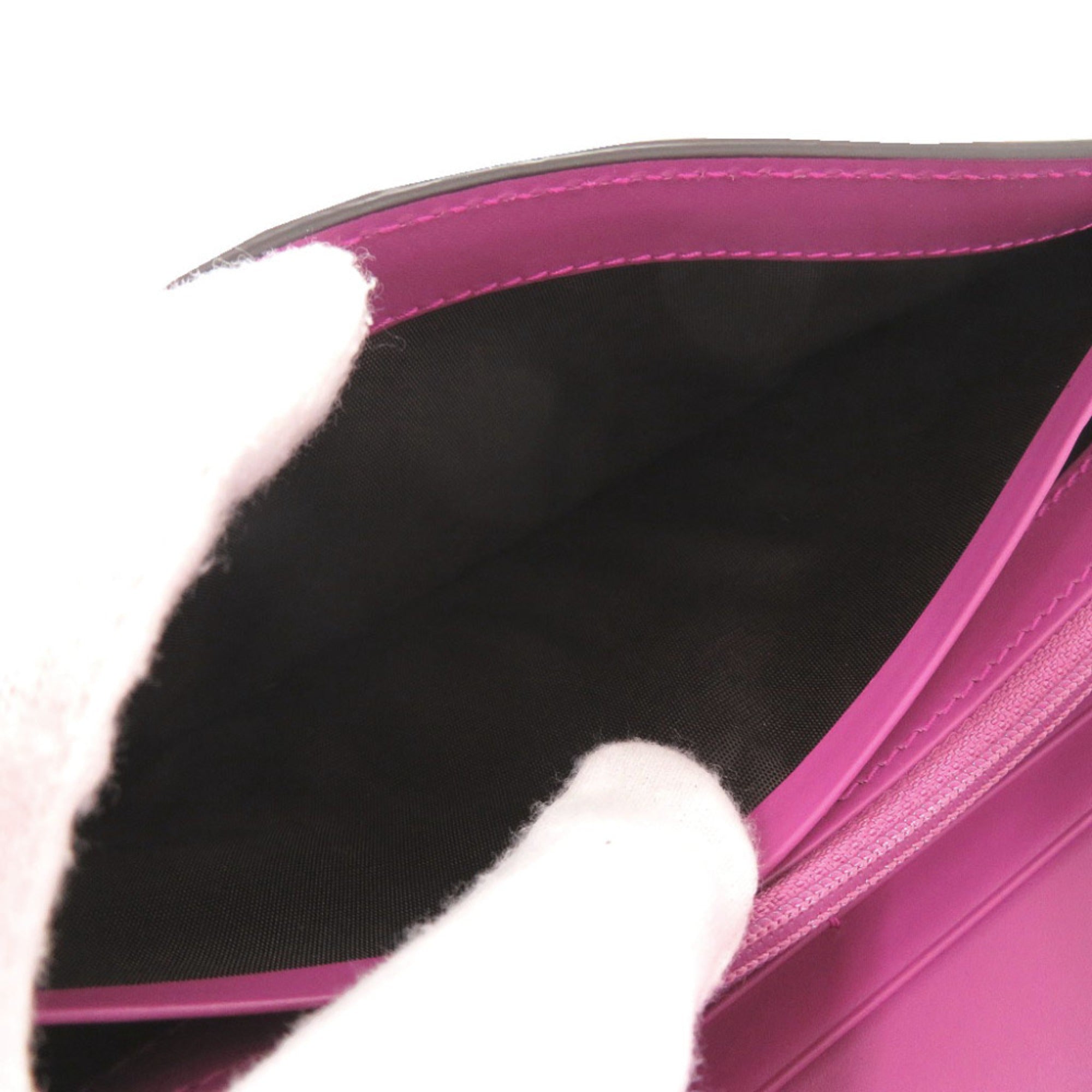Gucci Purple Leather Long Wallet (Bi-Fold) (Pre-Owned)