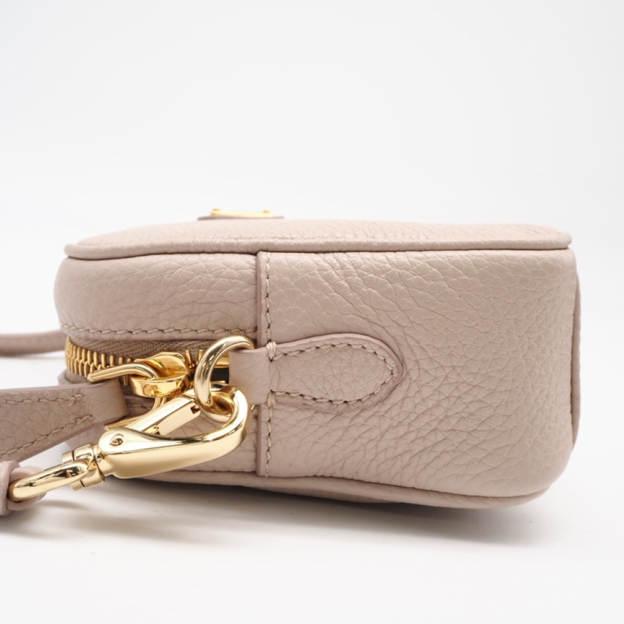 Prada Pink Beige Leather Shoulder Bag (Pre-Owned)