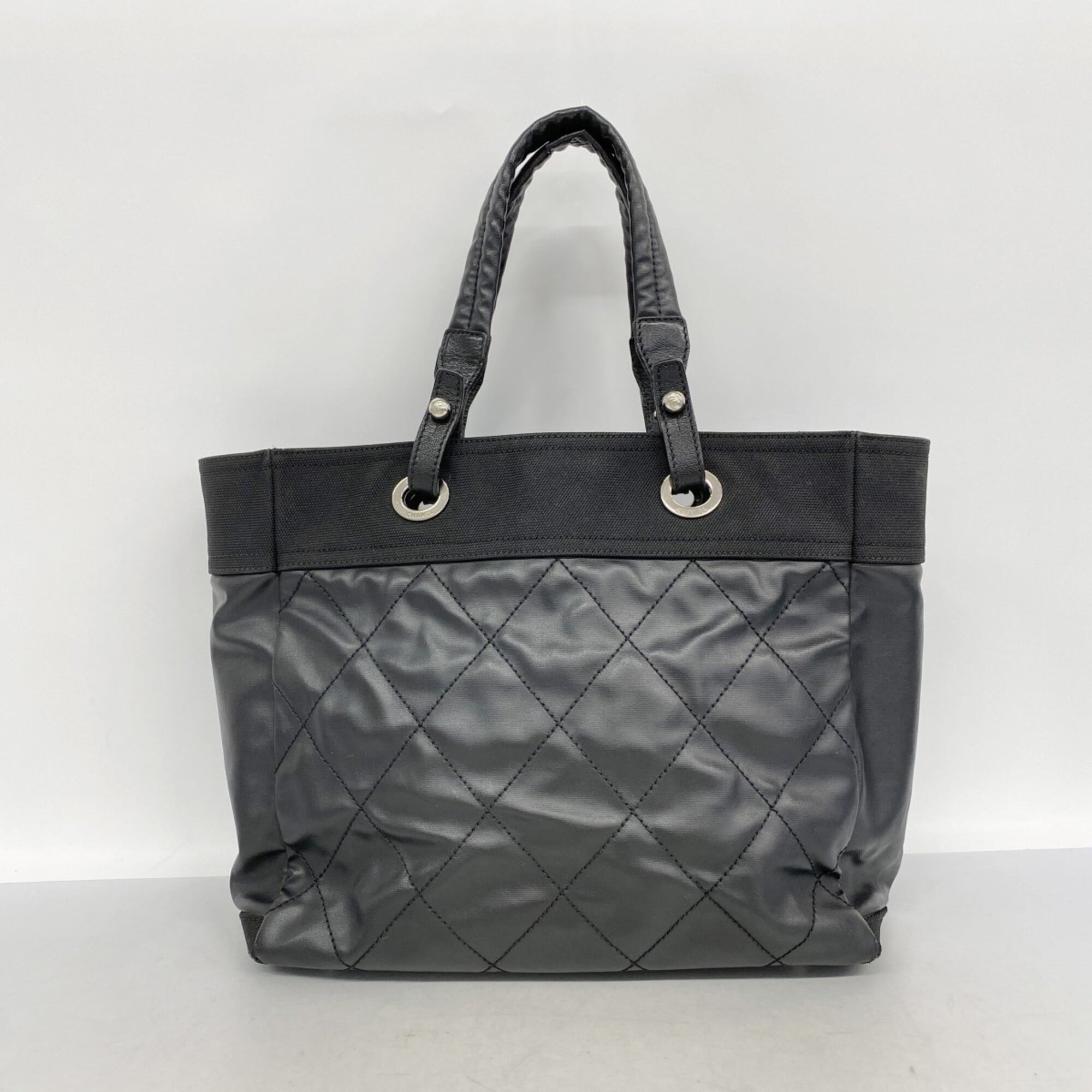 Chanel Black Canvas Tote Bag (Pre-Owned)