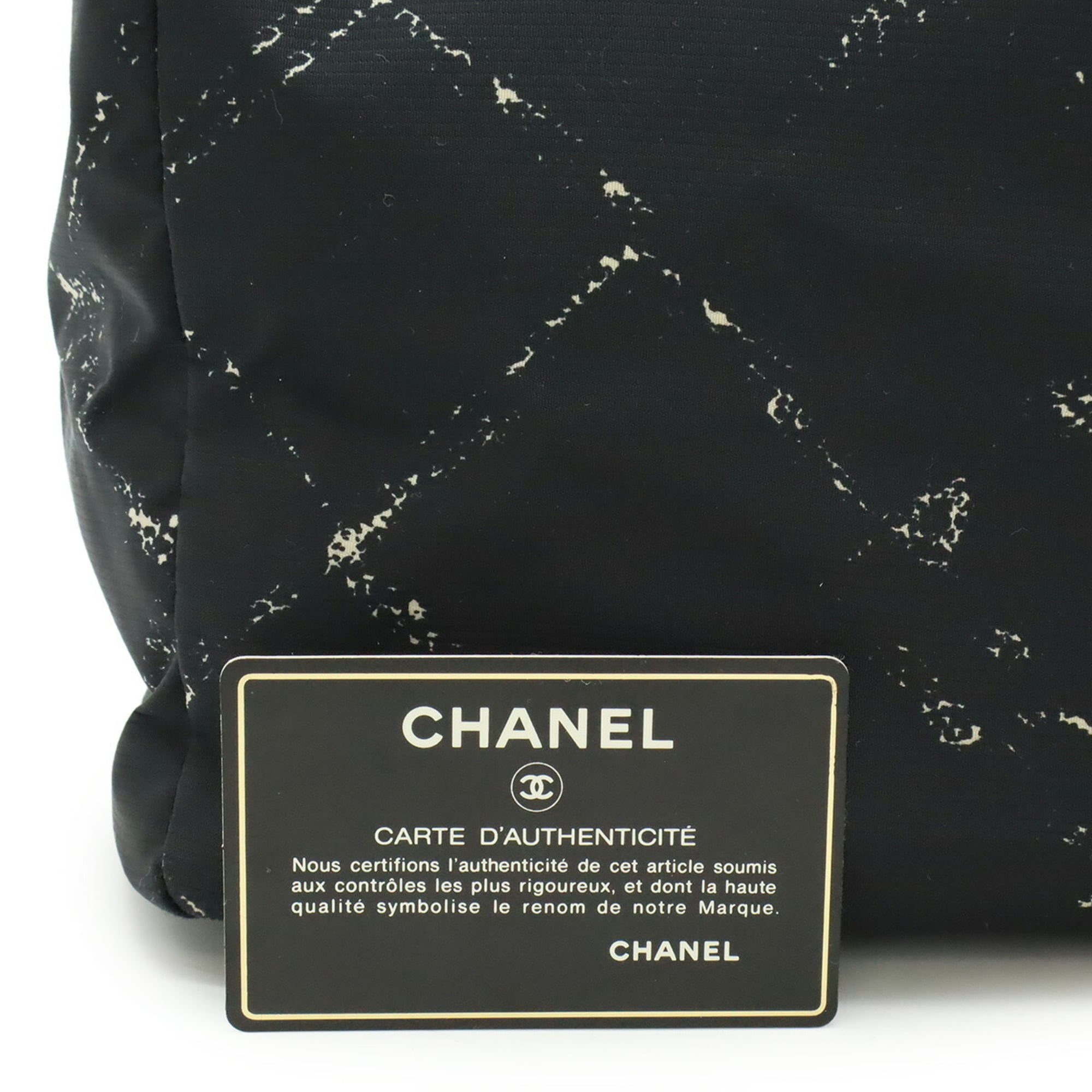 Chanel Black Red Color Nylon Shoulder Bag Tote Bag (Pre-Owned)