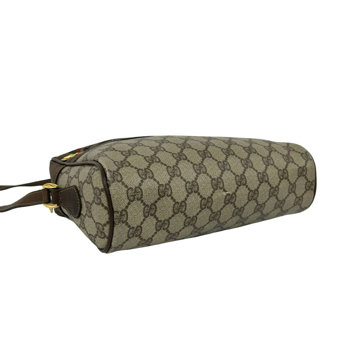 Gucci Brown Green Red Color Leather Pvc Pochette Shoulder Bag (Pre-Owned)