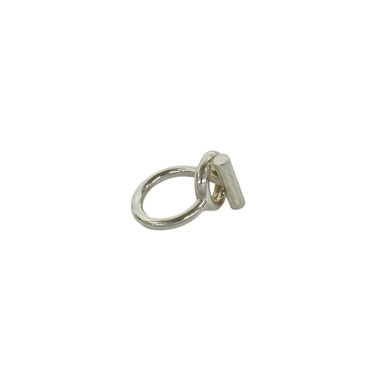 Hermes Silver Silver 925 Band Ring (Pre-Owned)
