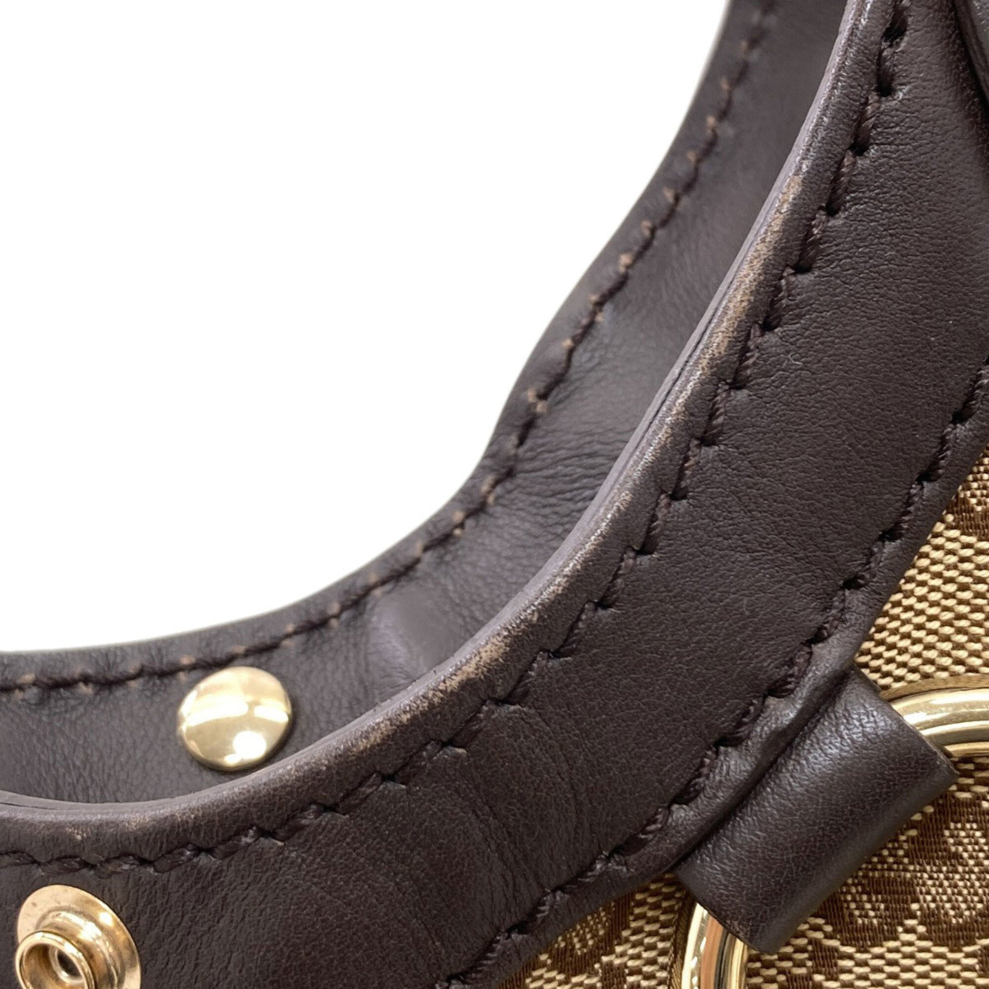 Gucci Brown Canvas Handbag (Pre-Owned)