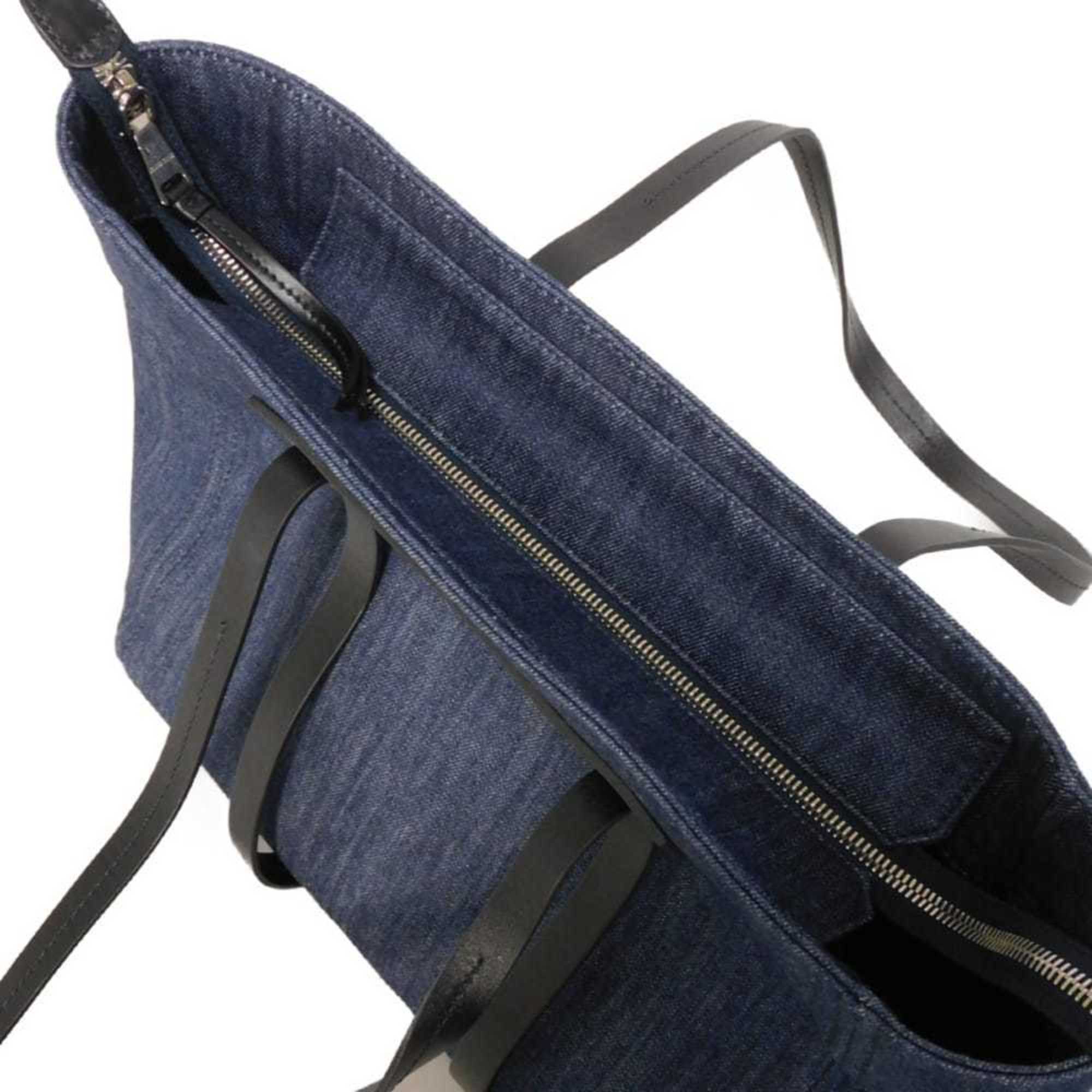 Miu Miu Blue Denim Shoulder Bag Tote Bag (Pre-Owned)