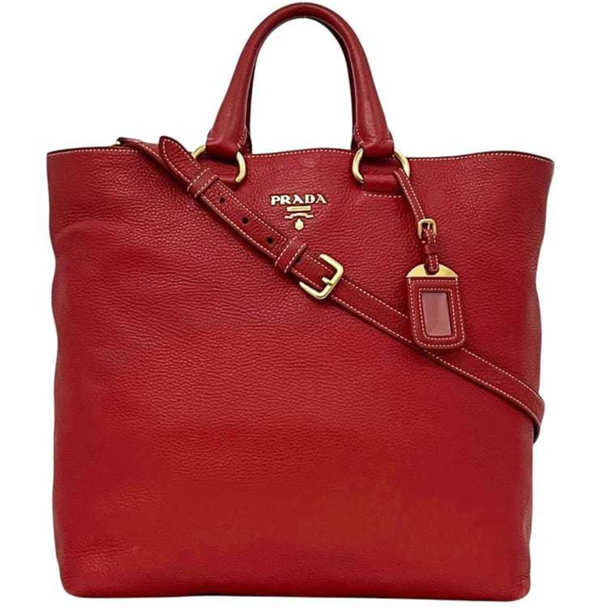 Prada Fuoco Red Color Tote Bag (Pre-Owned)