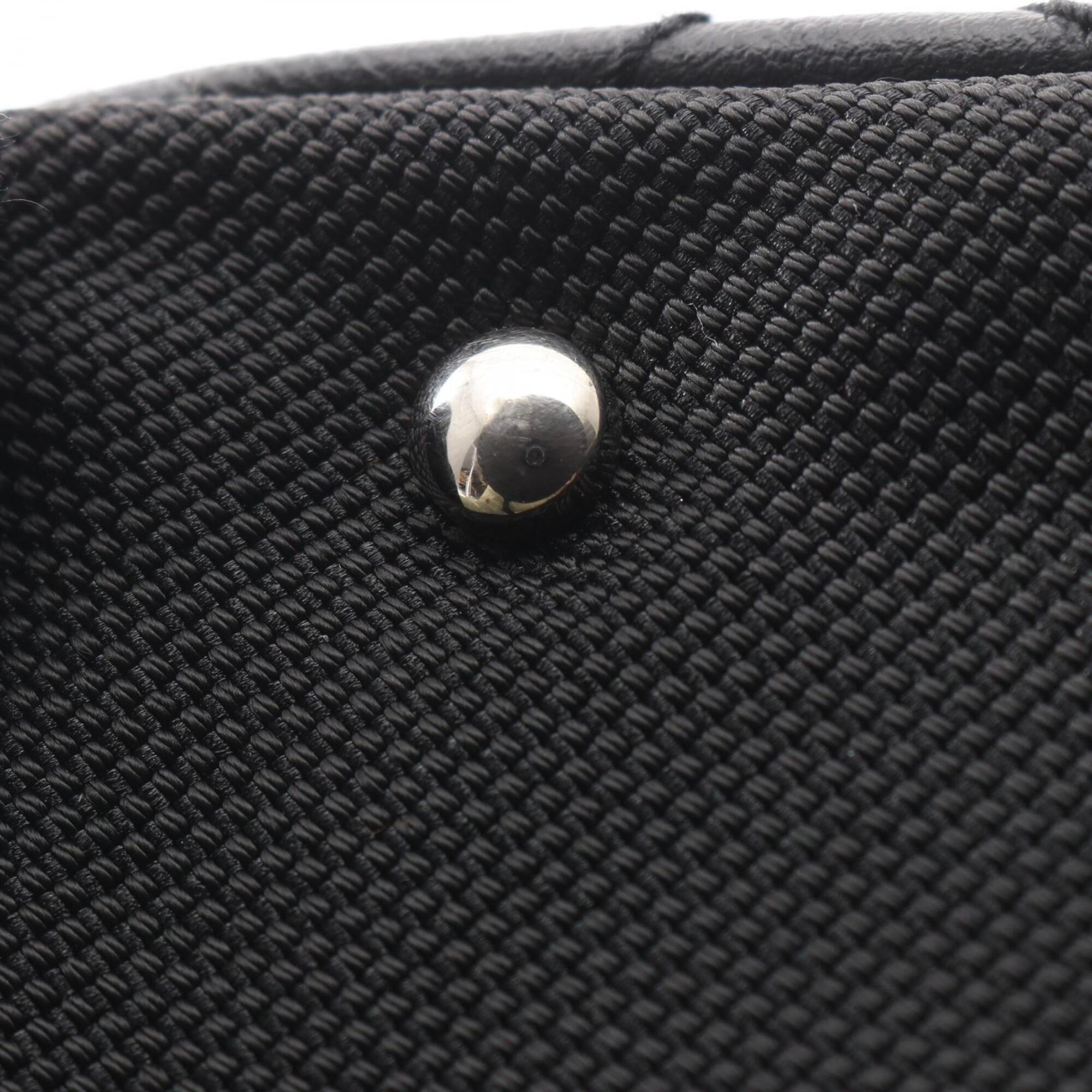 Chanel Black Coated Canvas Leather Handbag Tote Bag (Pre-Owned)