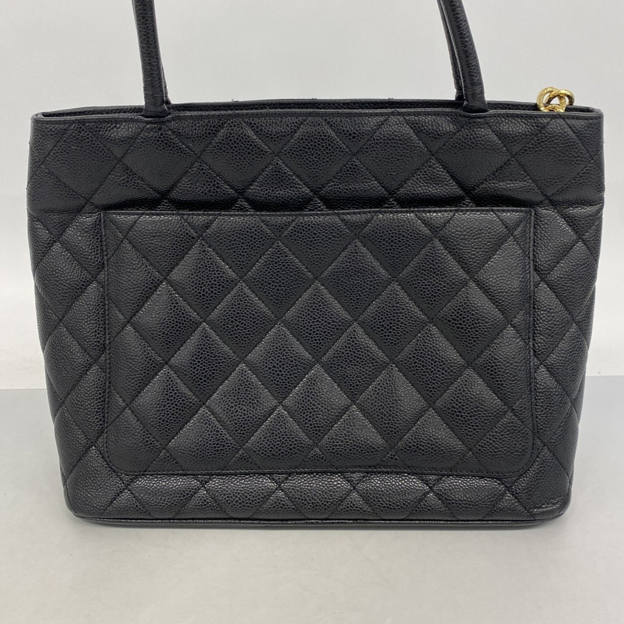 Chanel Black Grained Calfskin Tote Bag (Pre-Owned)