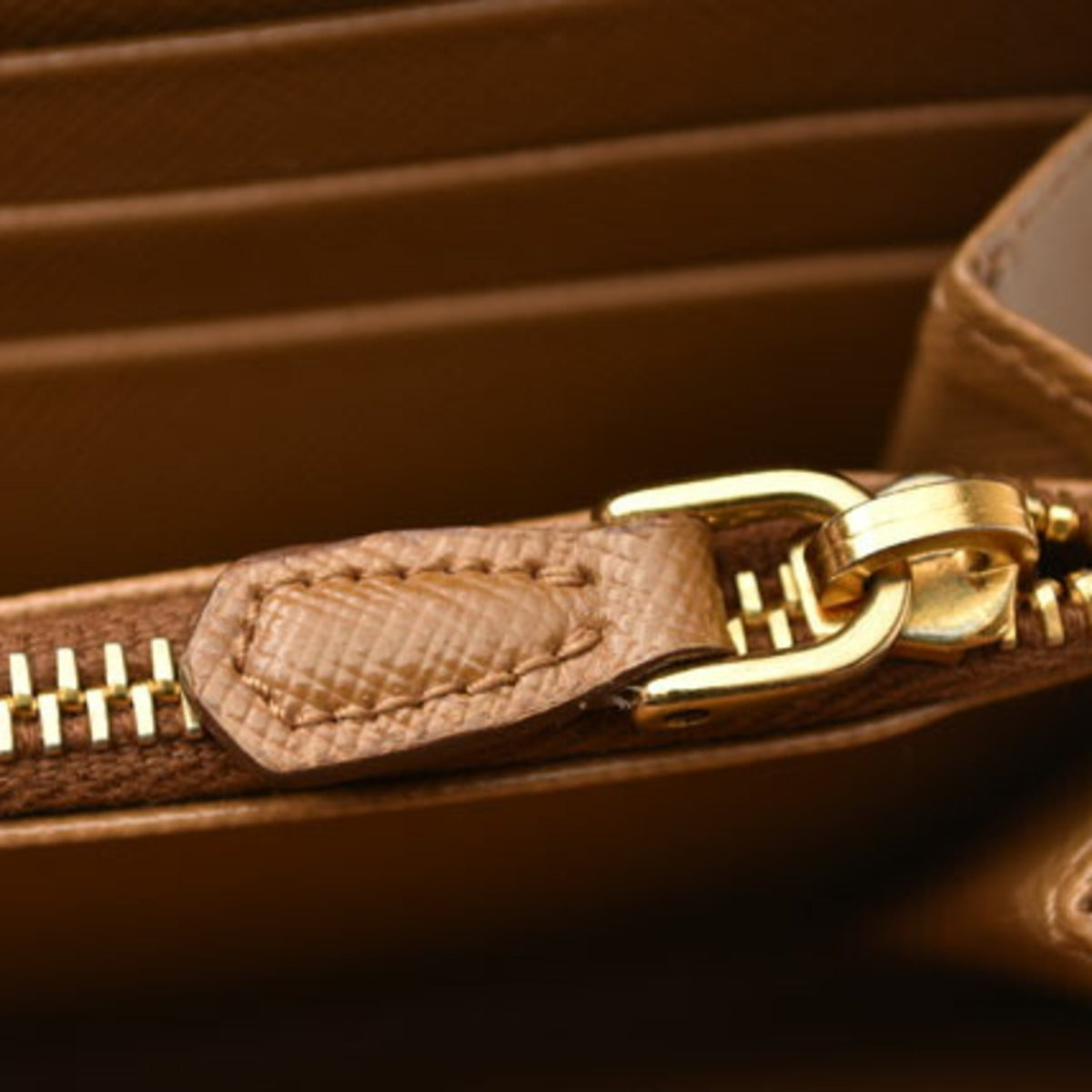Prada Brown Saffiano Metal Wallet (Bi-Fold) (Pre-Owned)