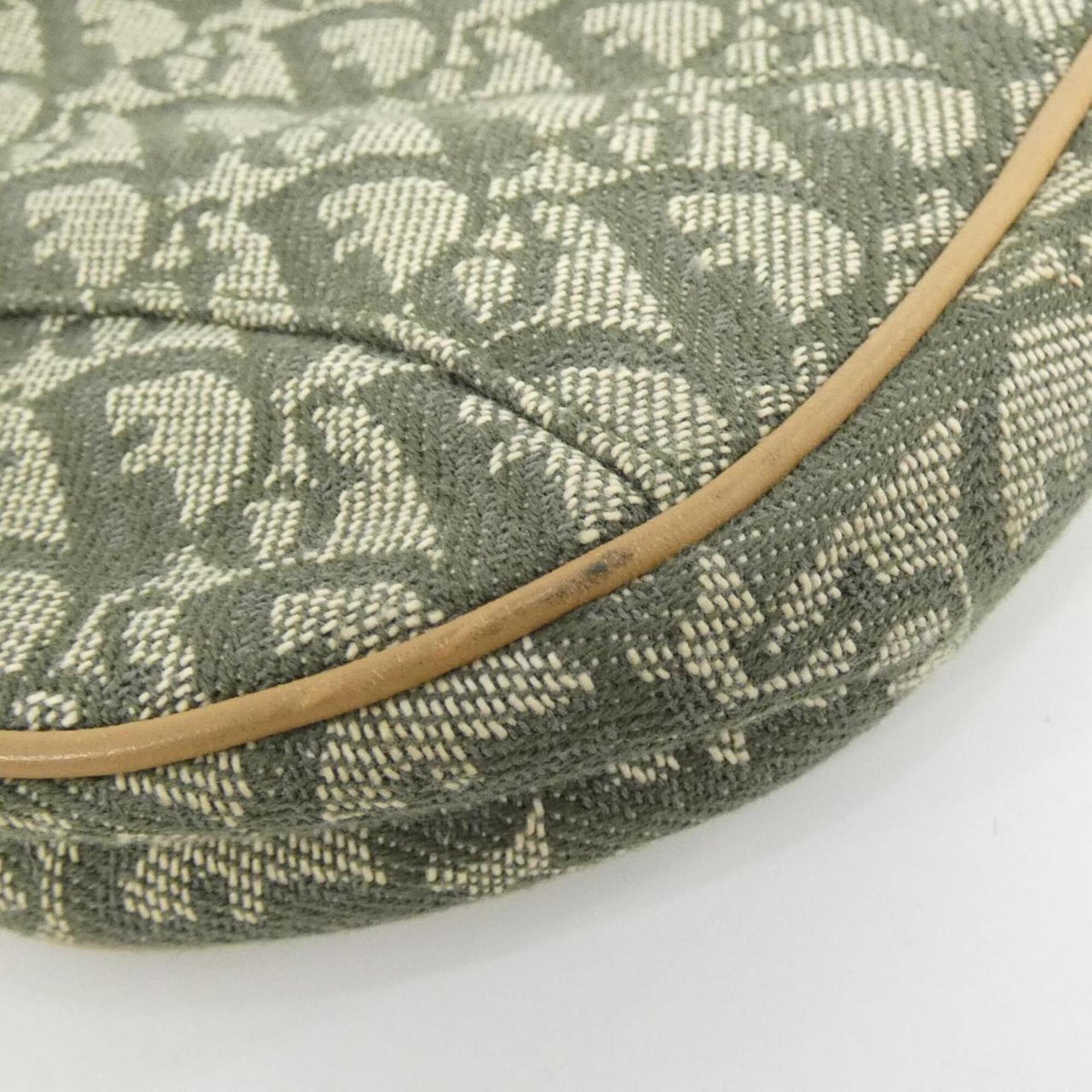 Christian Dior Green Green Canvas Shoulder Bag (Pre-Owned)
