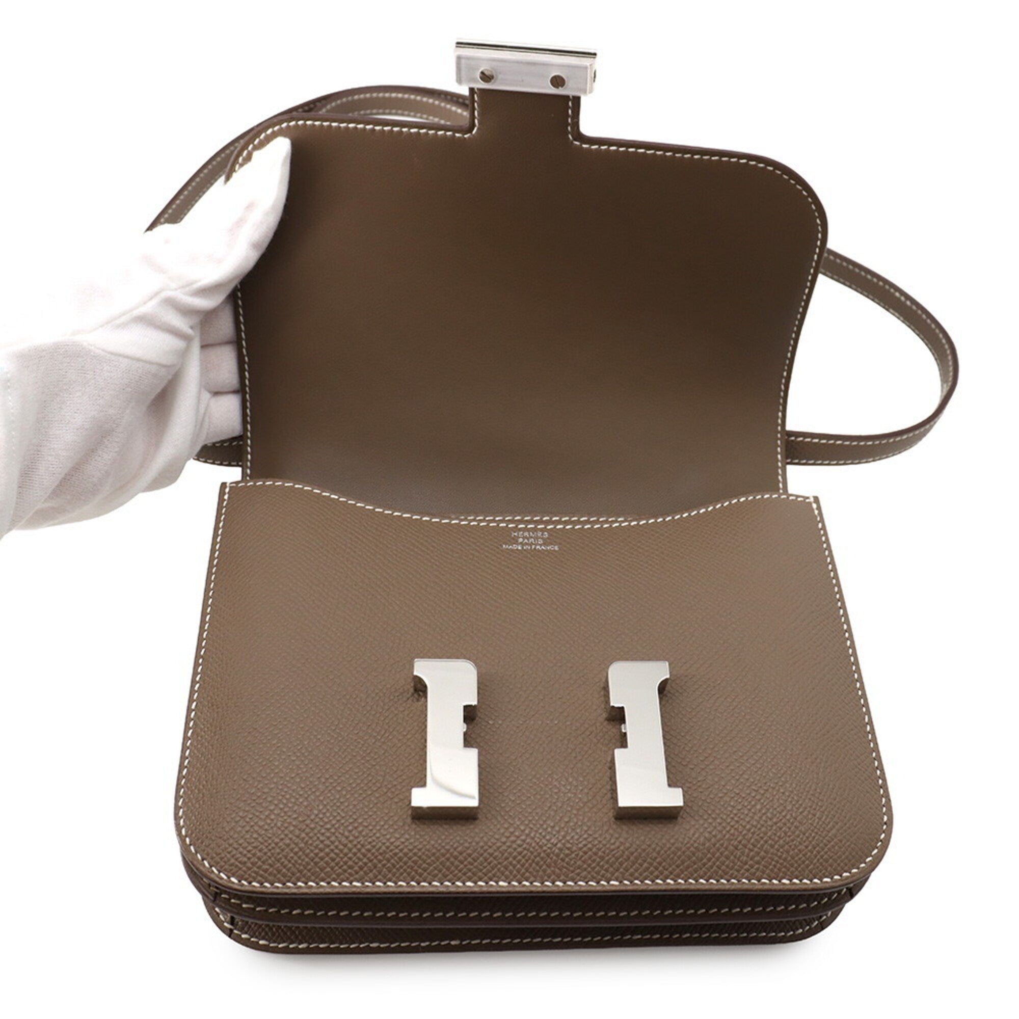 Hermes Constance Etoupe Gray Epsom Leather Shoulder Bag (Pre-Owned)