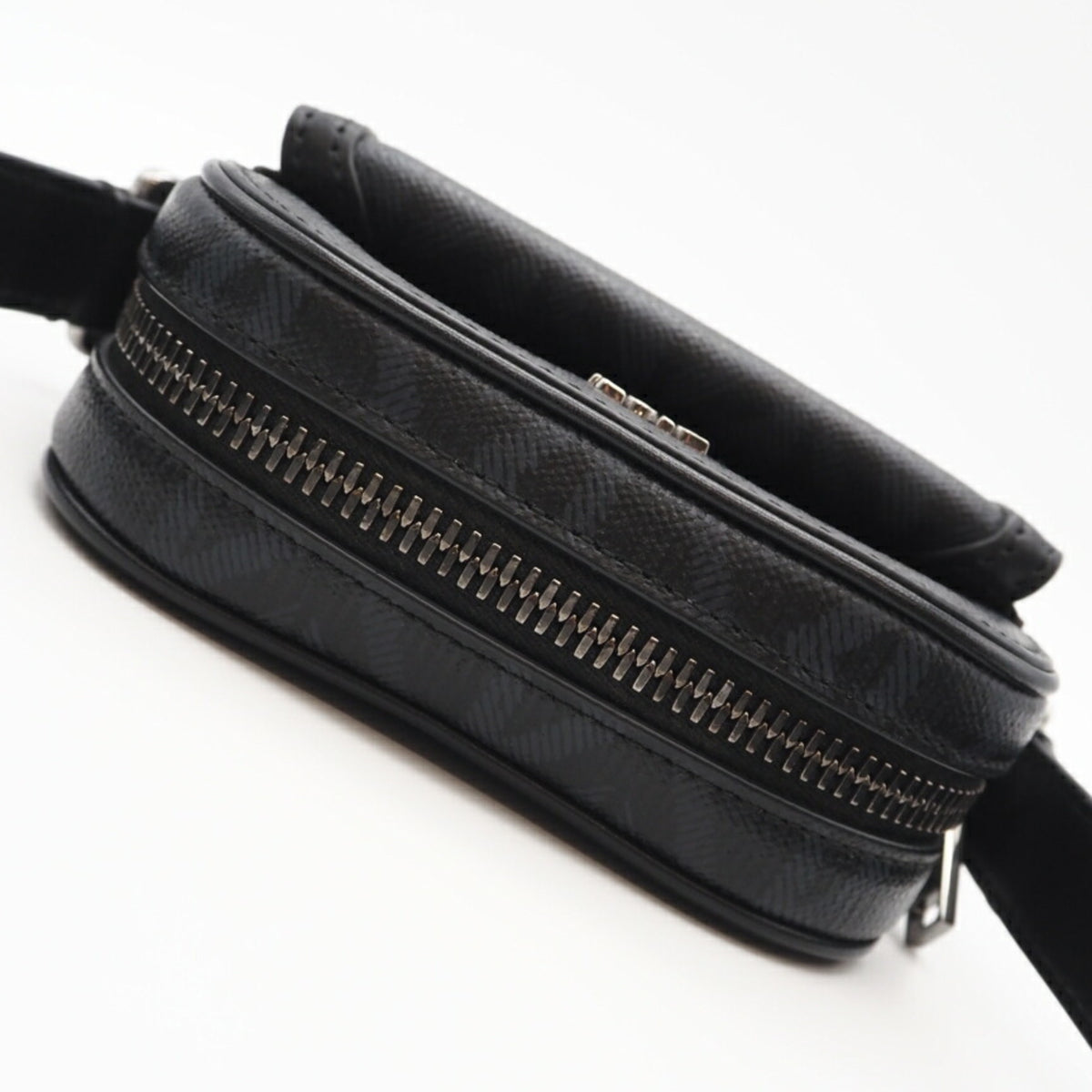 Christian Dior Black Gray Coated Canvas Shoulder Bag (Pre-Owned)