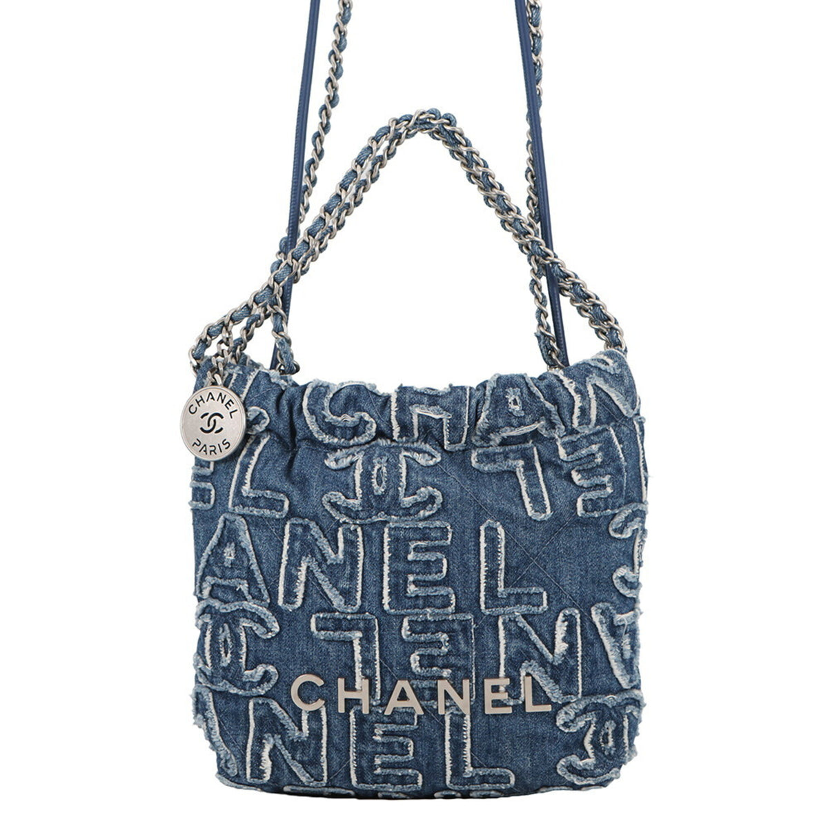 Chanel Blue Denim Handbag Shoulder Bag (Pre-Owned)