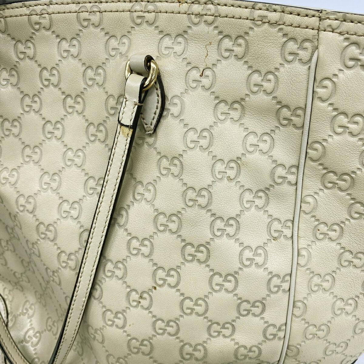 Gucci Beige Leather Tote Bag (Pre-Owned)