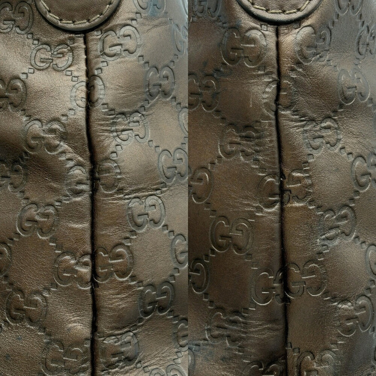 Gucci Bronze Leather Shoulder Bag (Pre-Owned)