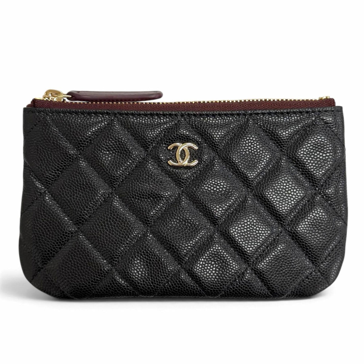 Chanel Black Grained Calfskin Pouch (Pre-Owned)