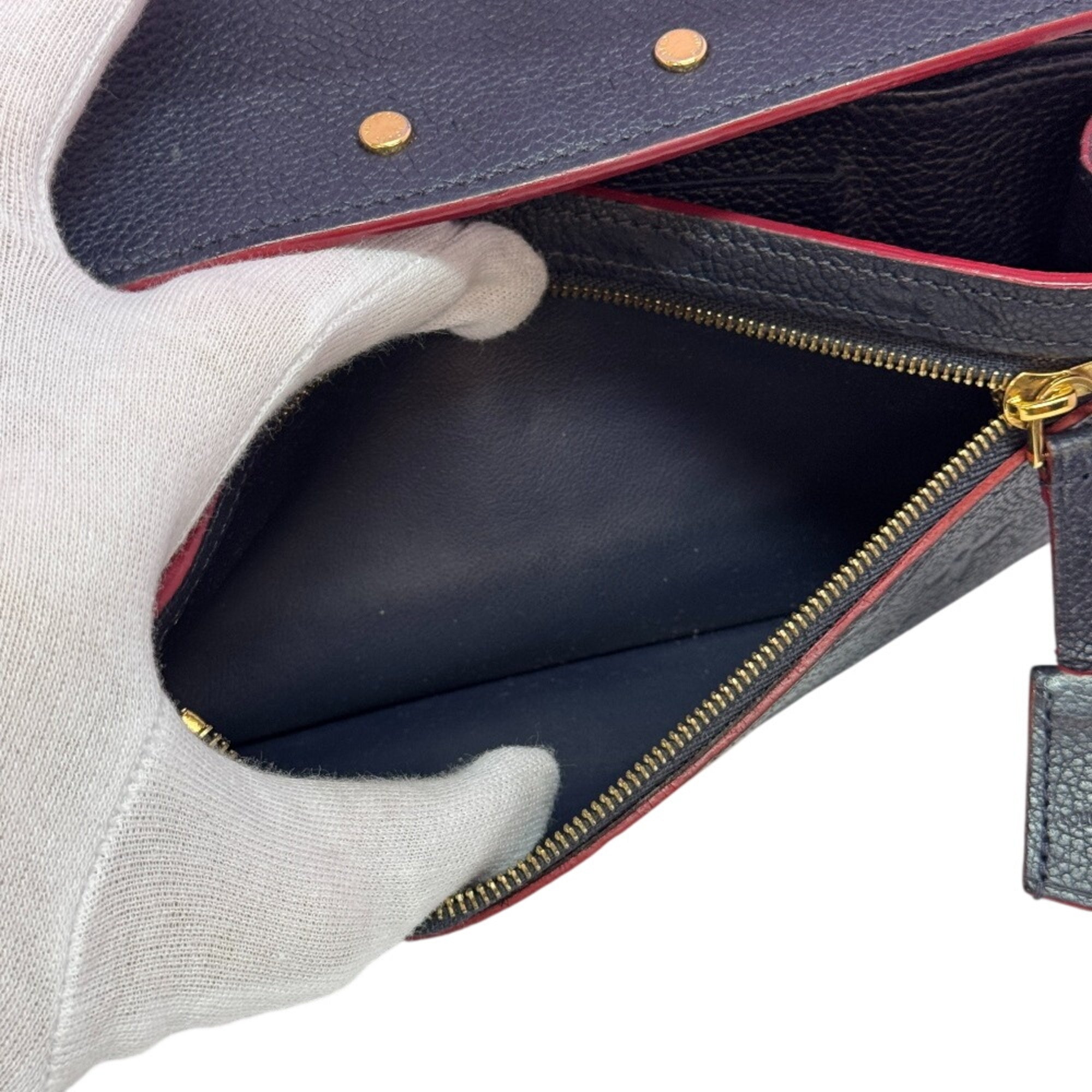 Louis Vuitton Monogram Empreinte Navy Leather Long Wallet (Bi-Fold) (Pre-Owned)